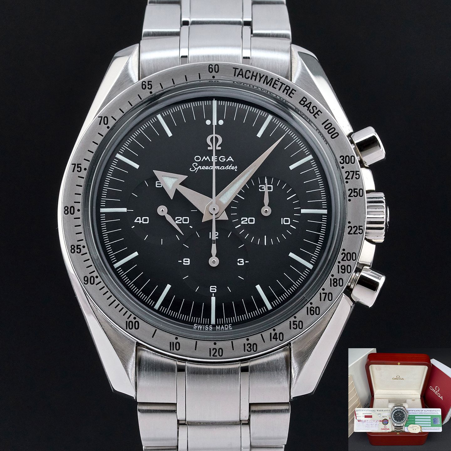 Omega Speedmaster Broad Arrow 3594.50 (Onbekend (willekeurig serienummer)) - Zwart wijzerplaat 42mm Staal (1/6)