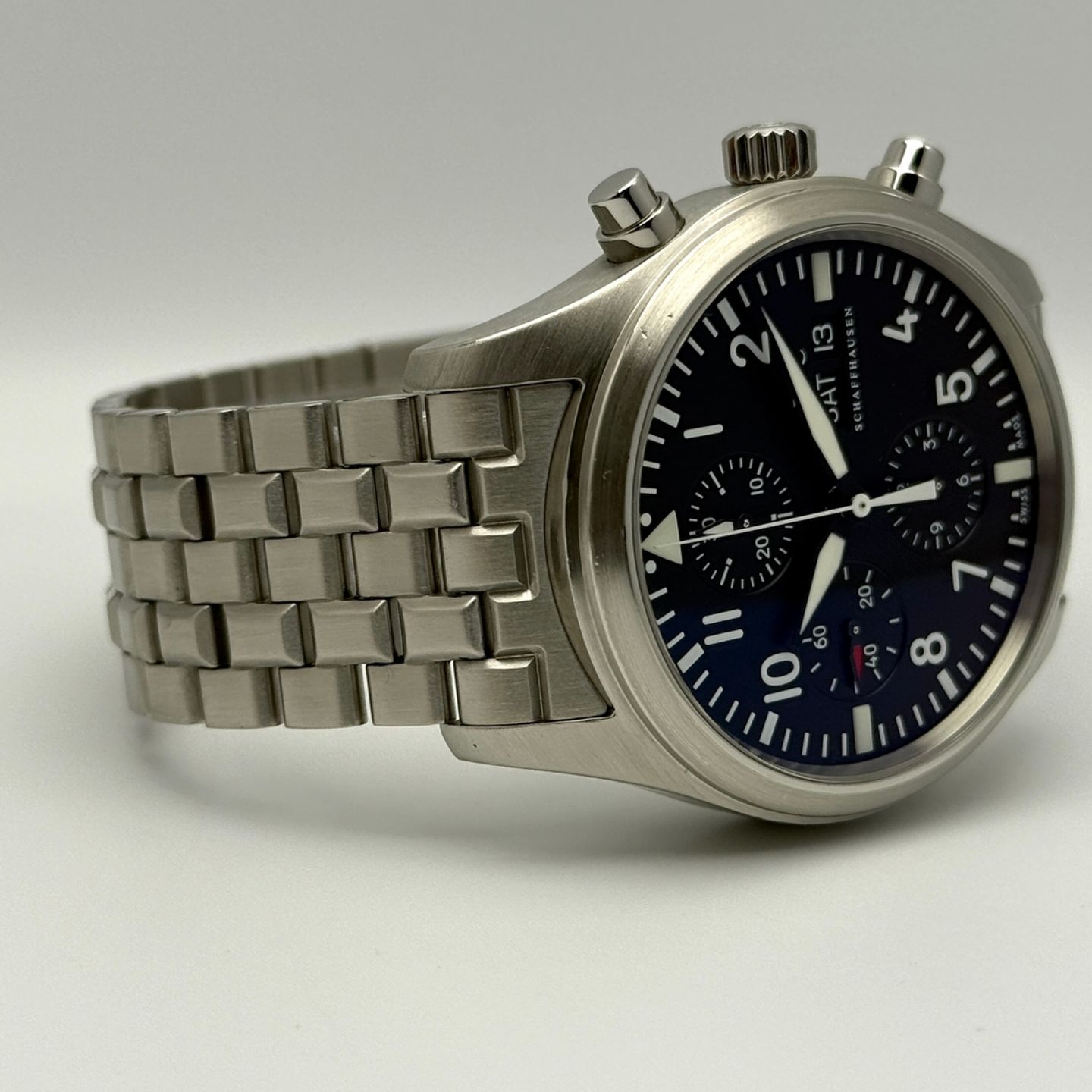 IWC Pilot Chronograph IW371701 (2006) - Black dial 42 mm Steel case (4/8)