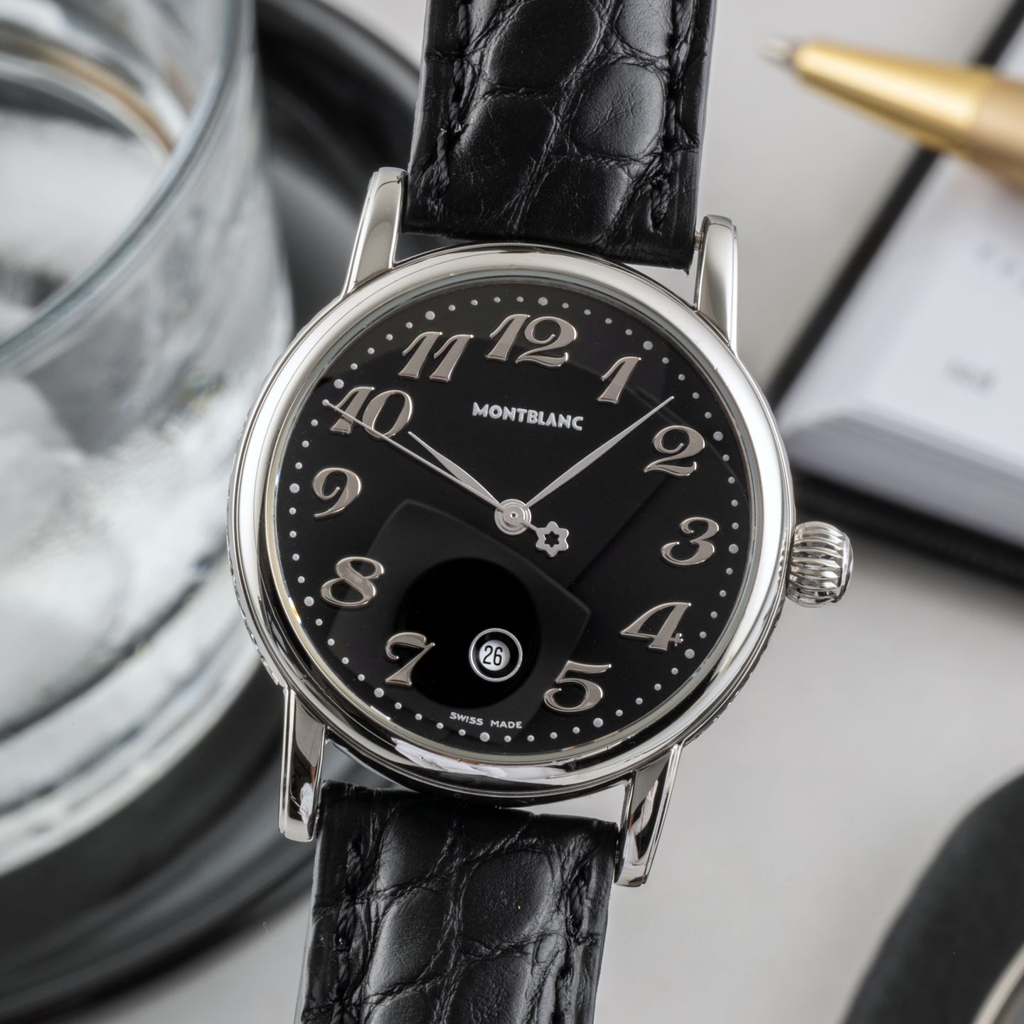 Montblanc Star 7020 (2005) - Black dial 33 mm Steel case (3/8)