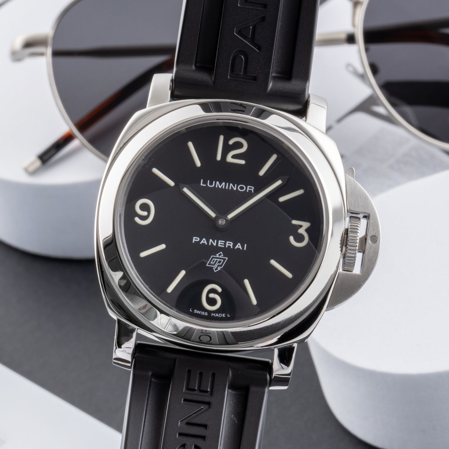 Panerai Luminor Base Logo PAM00000 (2009) - Zwart wijzerplaat 44mm Staal (3/8)