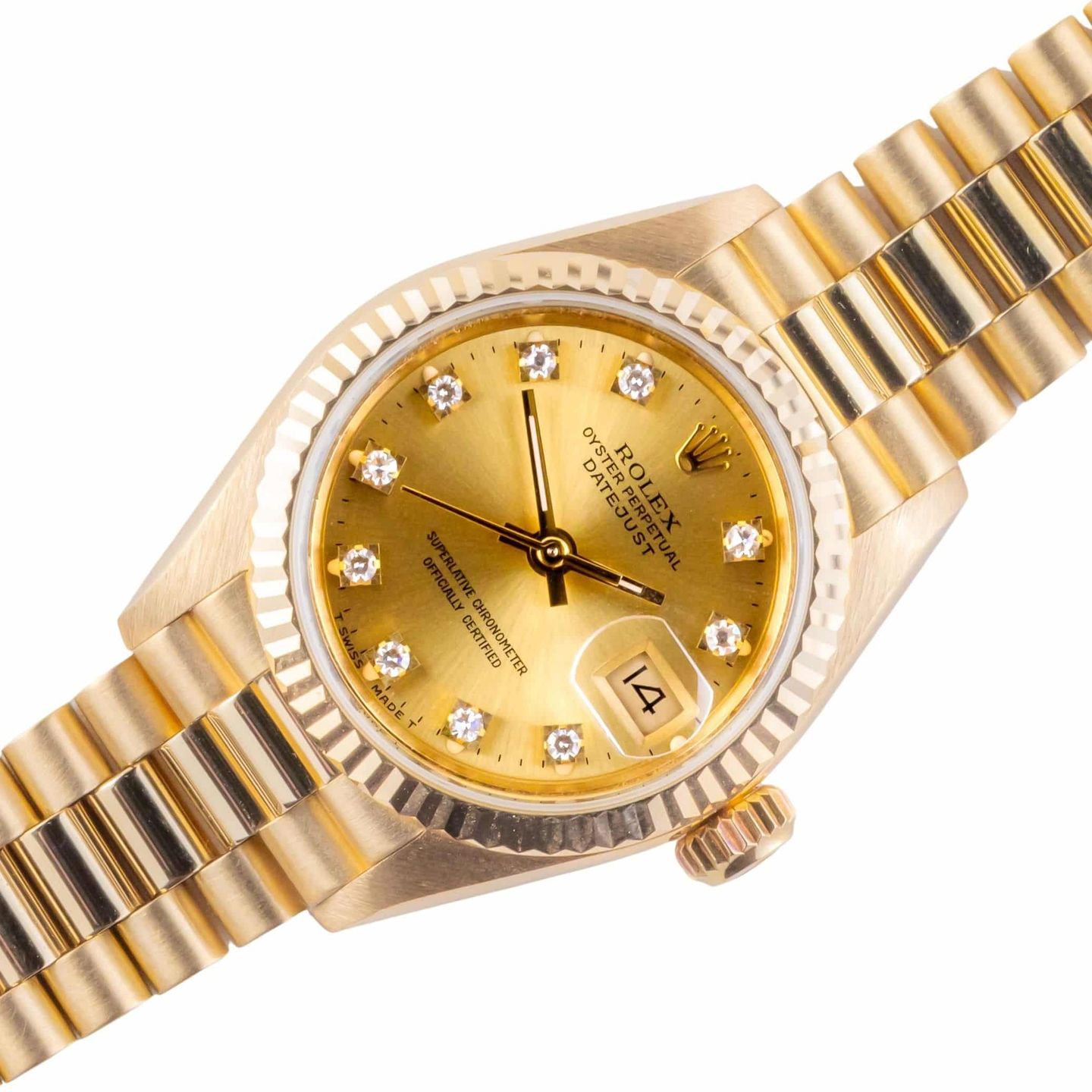 Rolex Lady-Datejust 69178 (1986) - Champagne dial 26 mm Yellow Gold case (1/8)