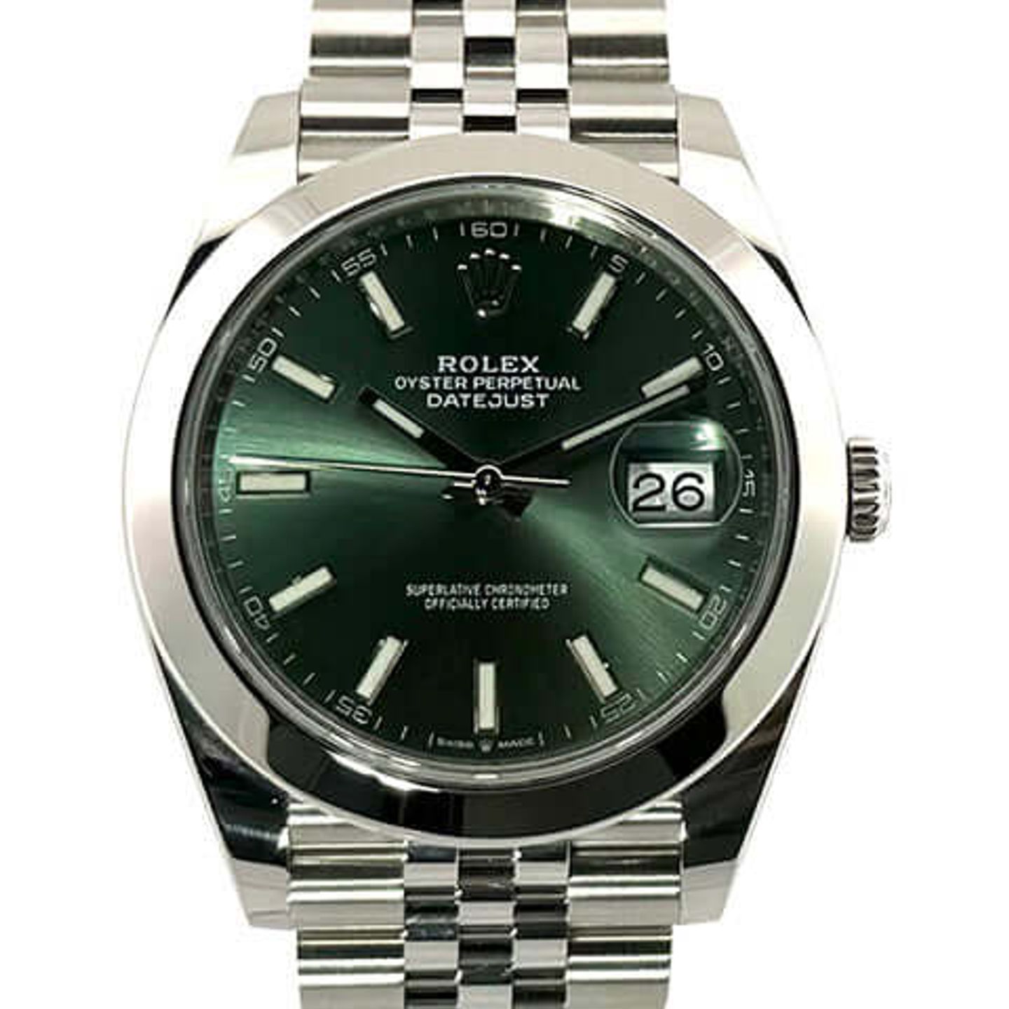 Rolex Datejust 41 126300 (2025) - Groen wijzerplaat 41mm Staal (1/8)