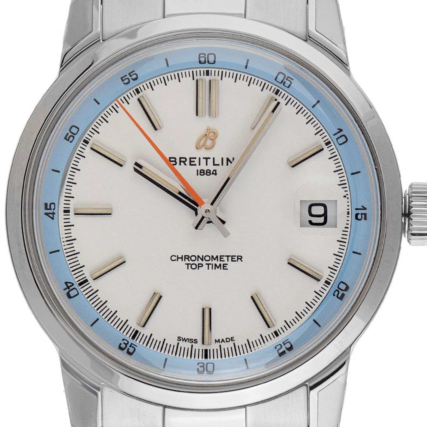Breitling Top Time AB3113281A1A1 (2025) - Zilver wijzerplaat 38mm Staal (1/7)