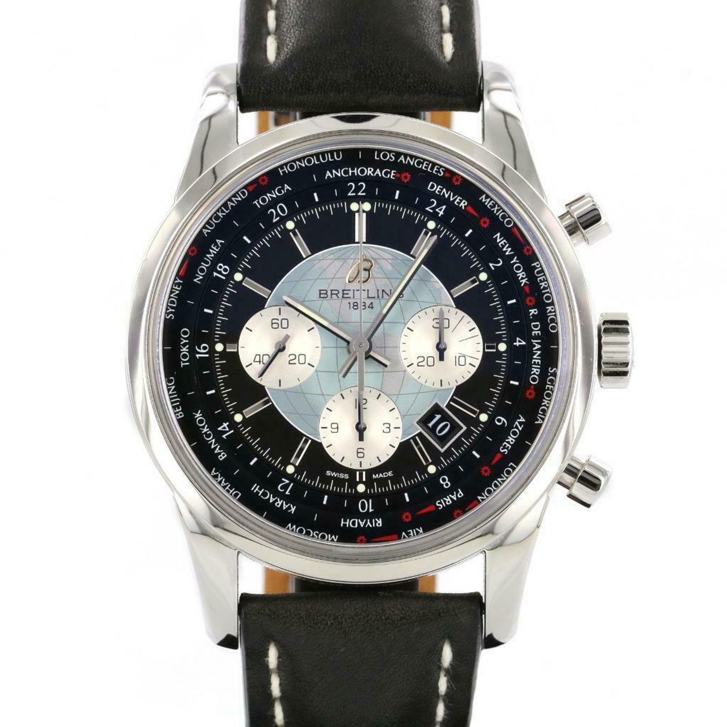 Breitling Transocean Chronograph Unitime AB0510 (2018) - Black dial 46 mm Steel case (1/1)