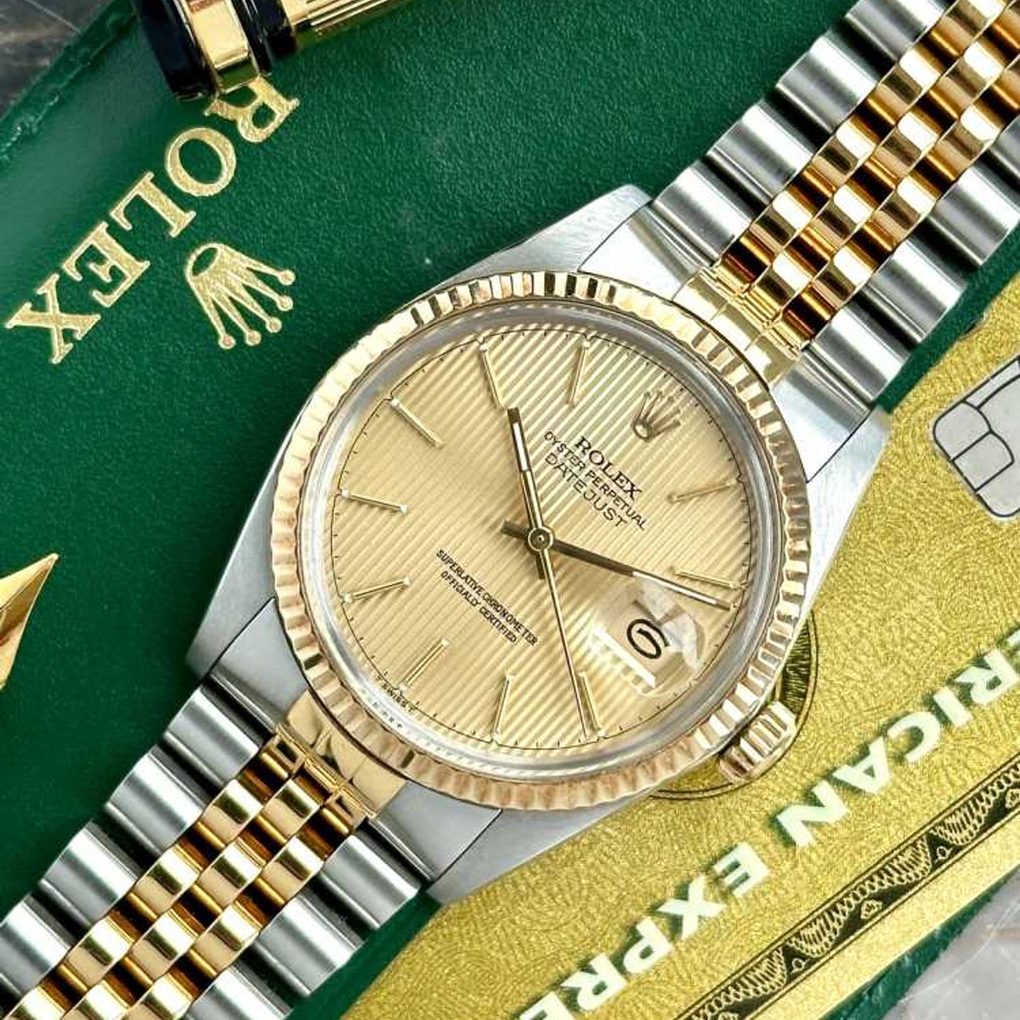 Rolex Datejust 36 16013 (1982) - Goud wijzerplaat 36mm Goud/Staal (5/8)