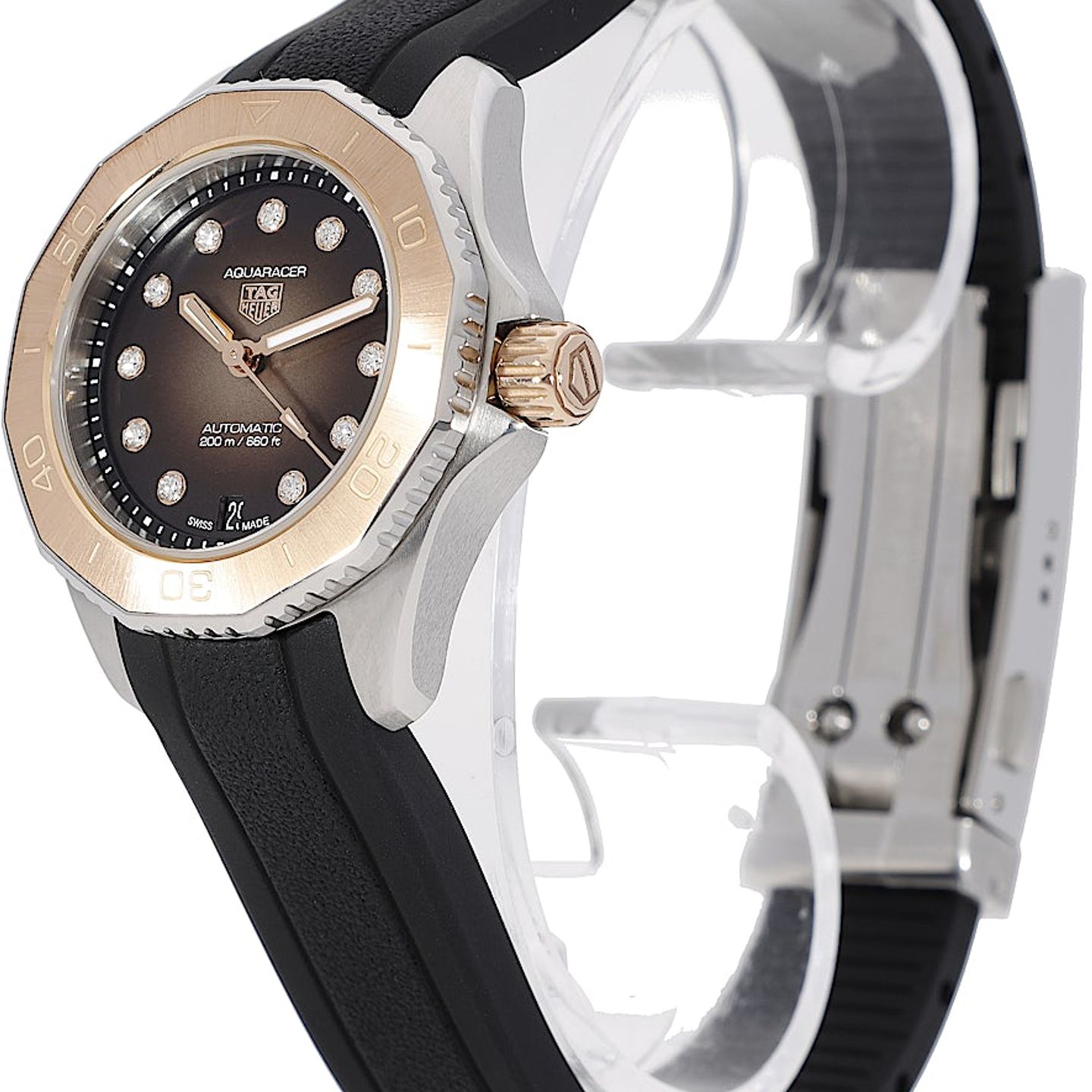 TAG Heuer Aquaracer Lady WBP2451.FT6200 (2023) - Black dial 30 mm Gold/Steel case (3/5)