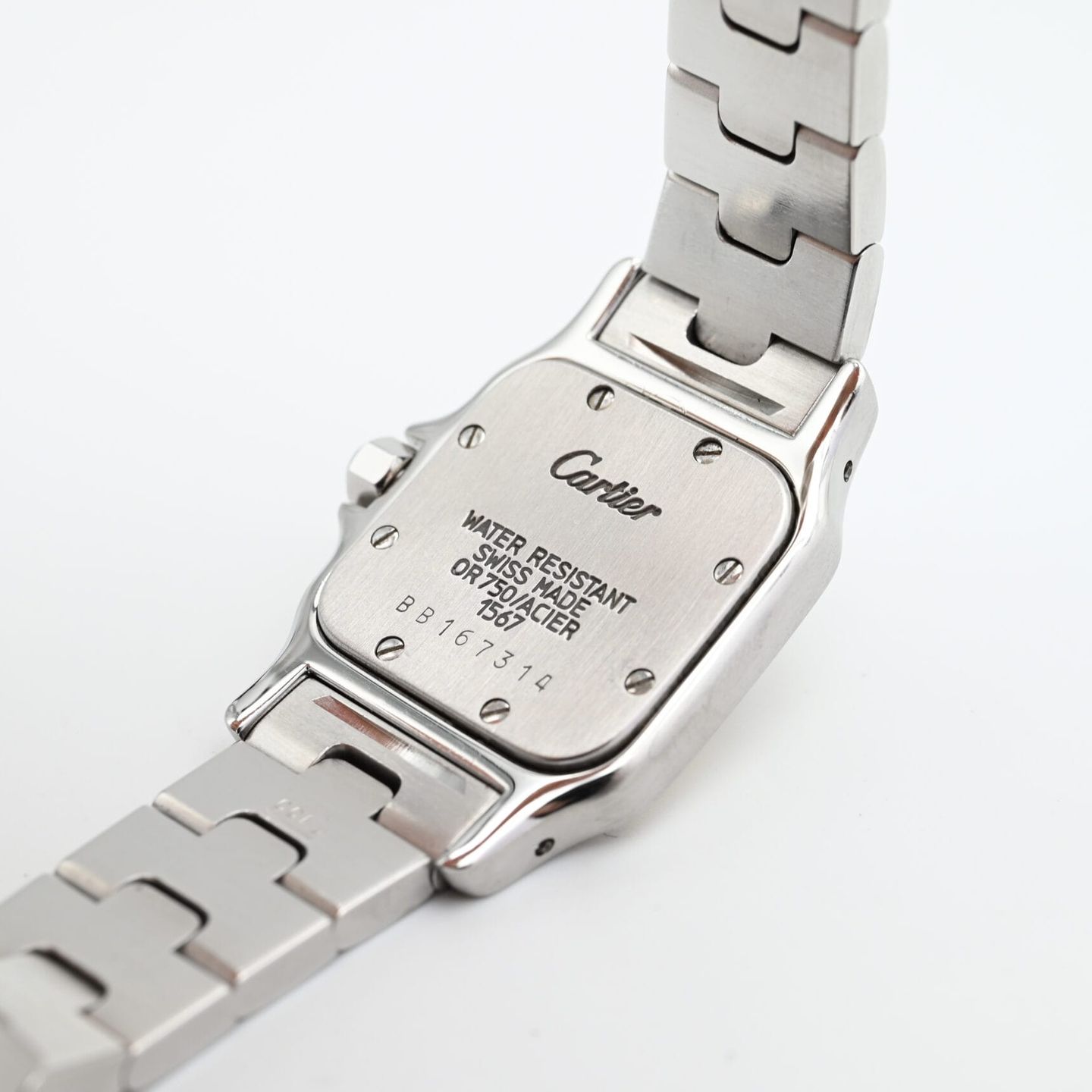 Cartier Santos Galbée 1567 (2001) - White dial 24 mm Gold/Steel case (7/8)