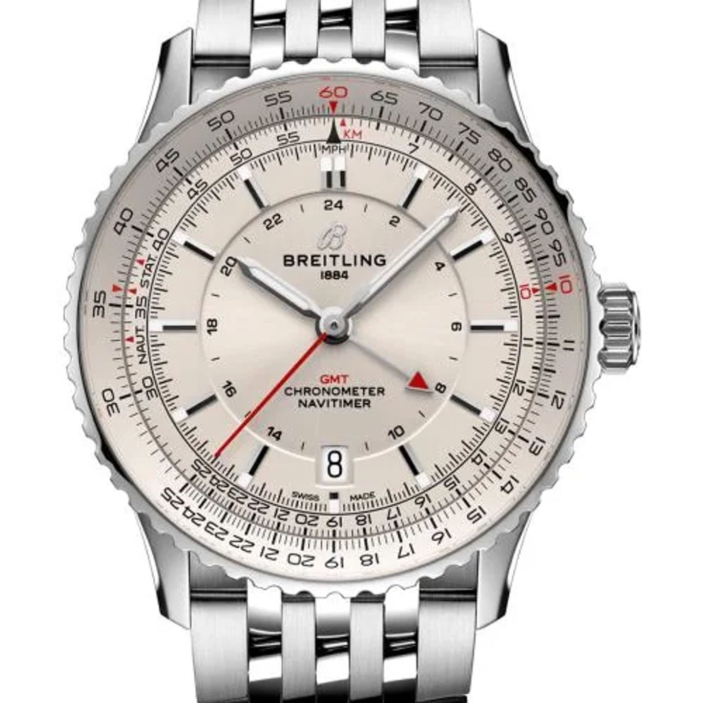 Breitling Navitimer GMT A32310211G1A1 (2026) - Silver dial 41 mm Steel case (1/1)