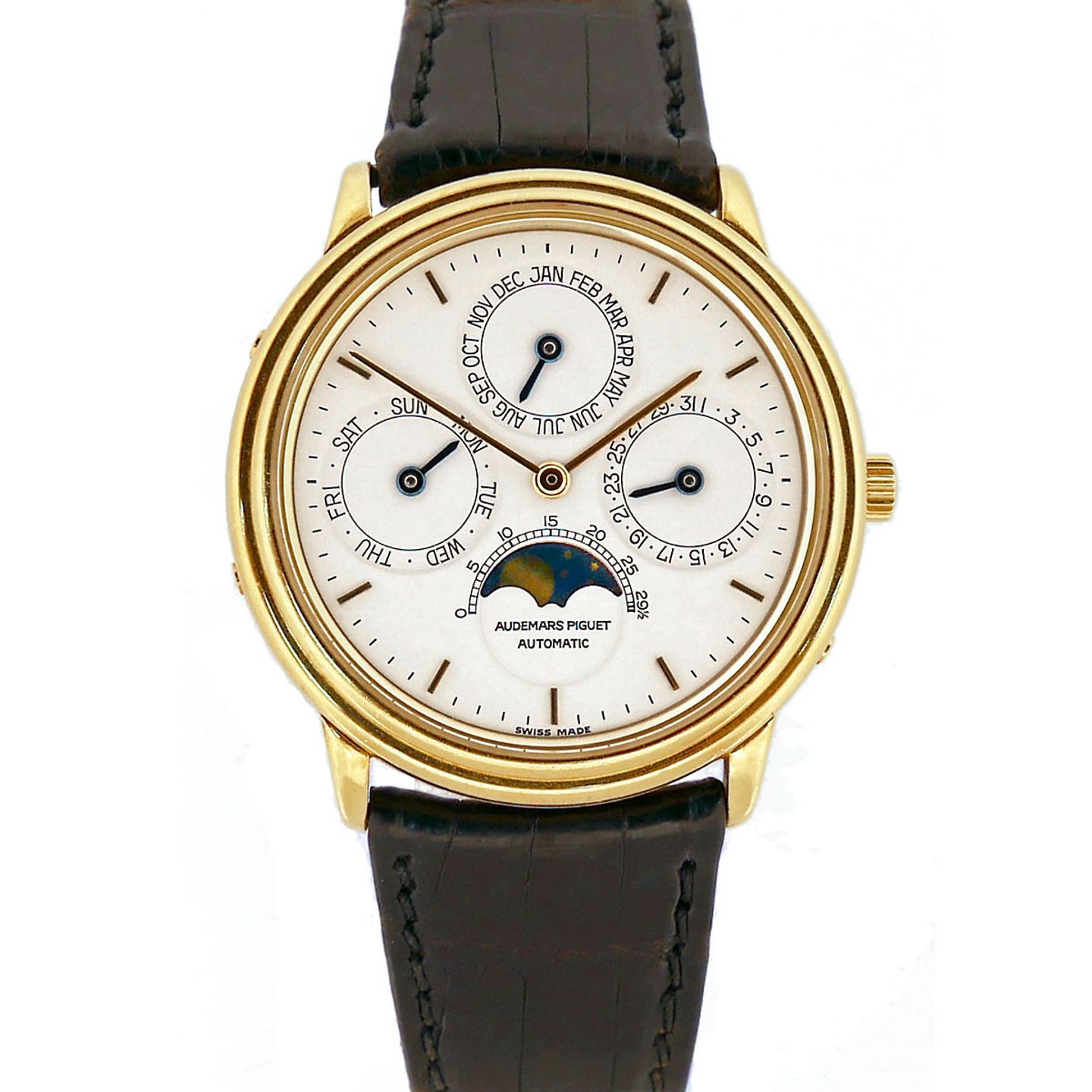 Audemars Piguet Quantieme Perpetual Calendar 25548BA (1986) - Wit wijzerplaat 36mm Onbekend (1/5)