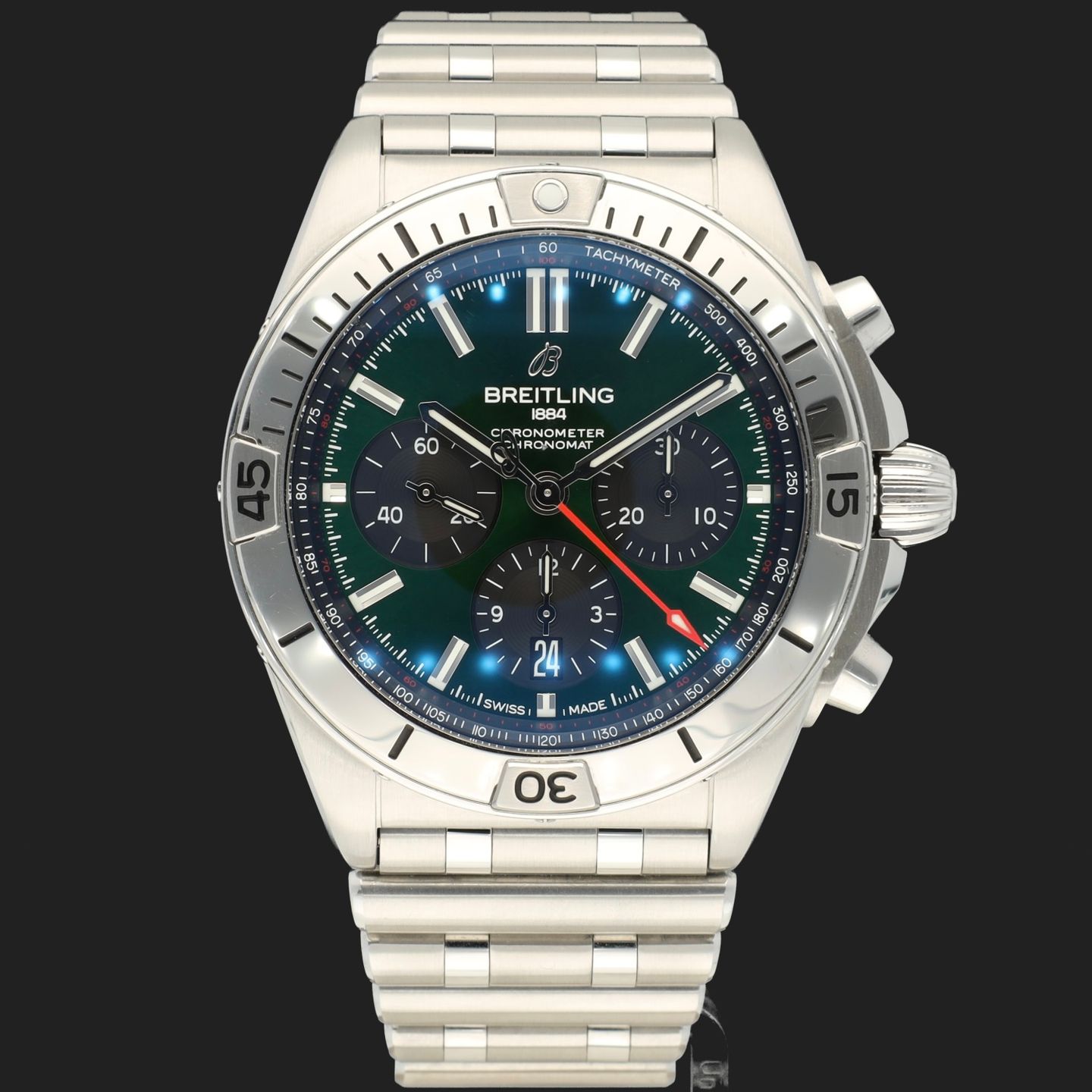 Breitling Chronomat 42 AB0134101L1A1 (2021) - Green dial 42 mm Steel case (3/8)