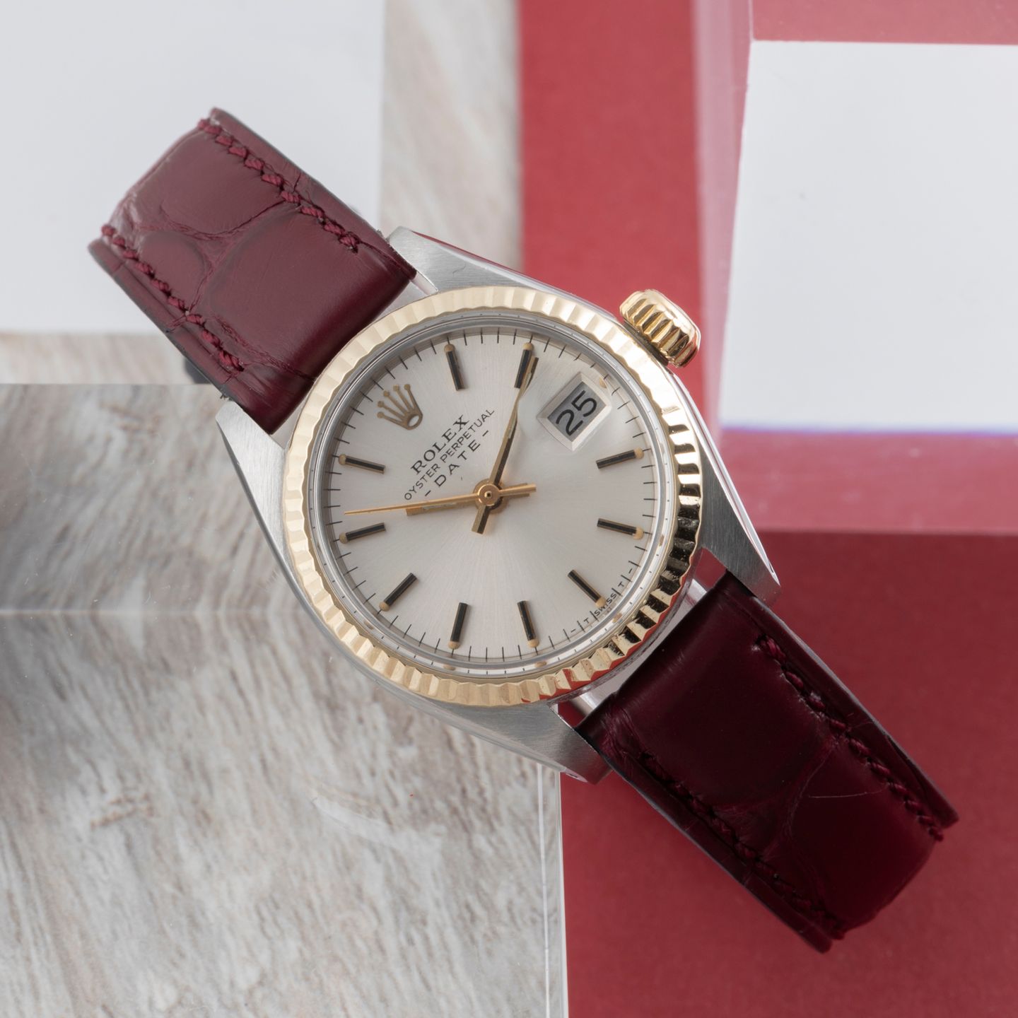 Rolex Lady-Datejust 6917 (Unknown (random serial)) - Silver dial 26 mm Gold/Steel case (2/8)