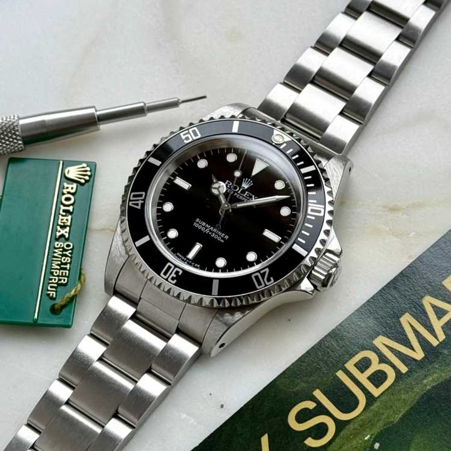 Rolex Submariner No Date 14060 (1993) - Zwart wijzerplaat 40mm Staal (3/8)