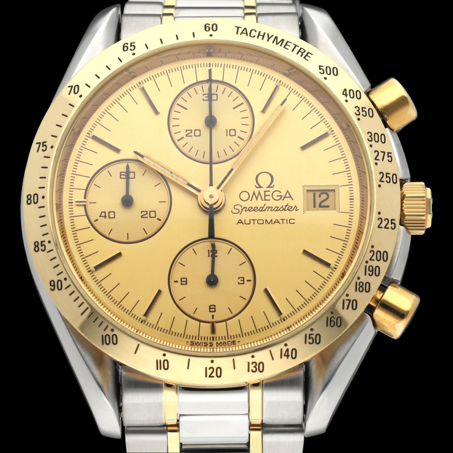 Omega Speedmaster Date 3311.10.00 (1997) - Gold dial 39 mm Gold/Steel case (1/8)