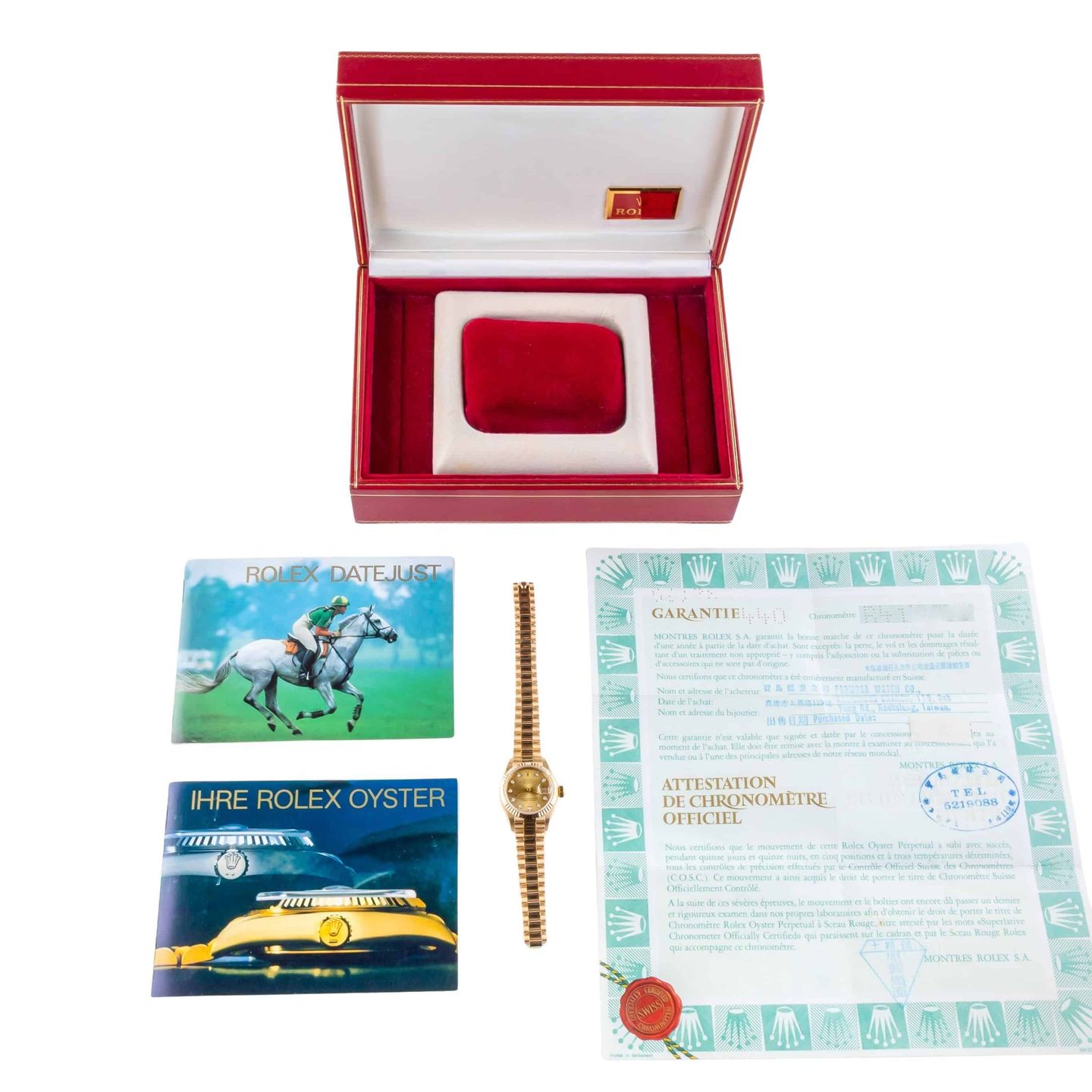 Rolex Lady-Datejust 69178 (1988) - Champagne dial 26 mm Yellow Gold case (8/8)