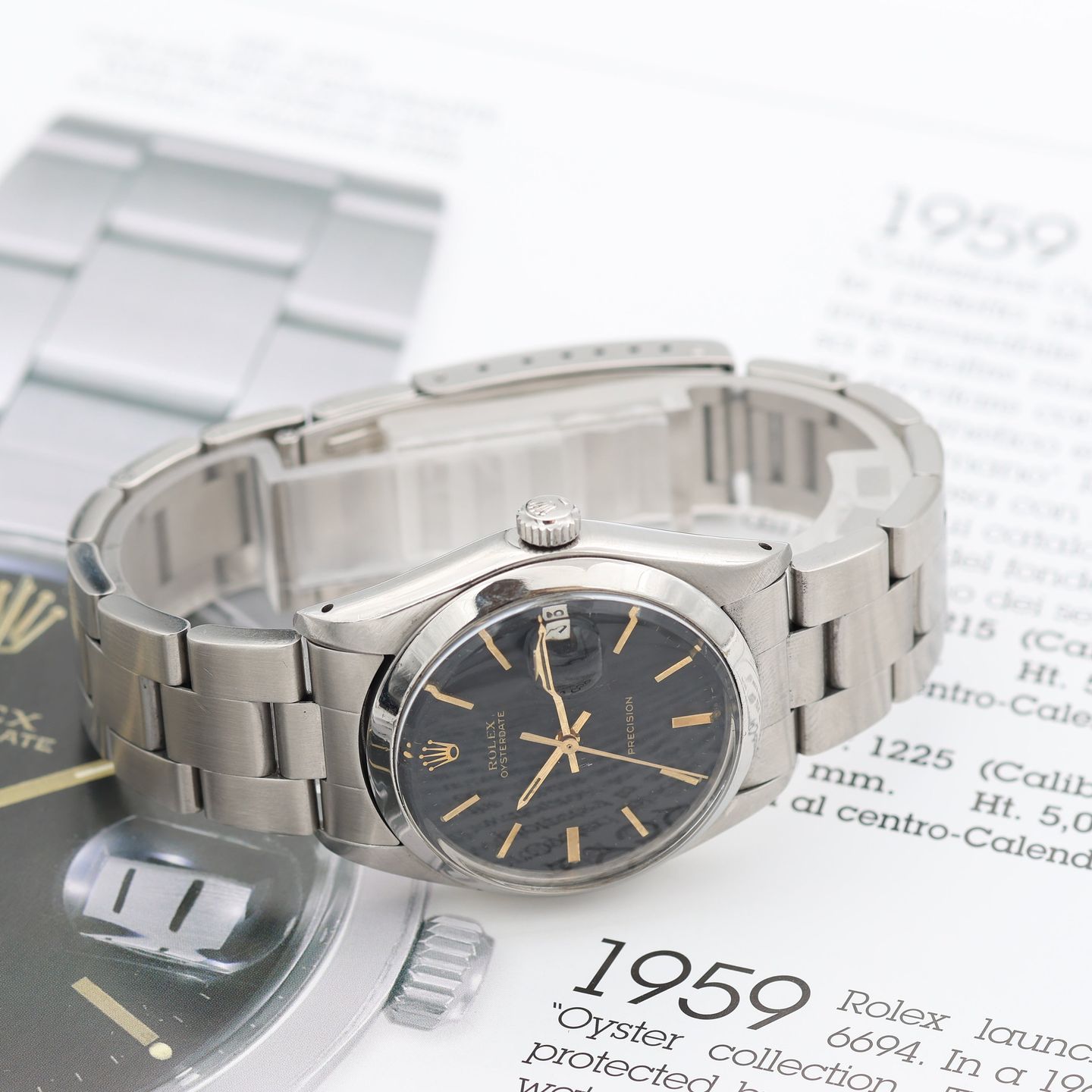 Rolex Oyster Precision 6694 (Unknown (random serial)) - Black dial 34 mm Steel case (8/8)