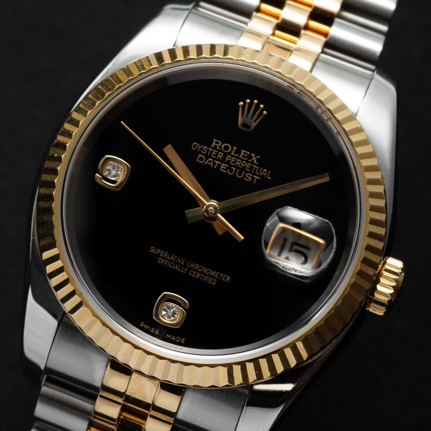 Rolex Datejust 36 116233 (2003) - Black dial 36 mm Gold/Steel case (3/7)