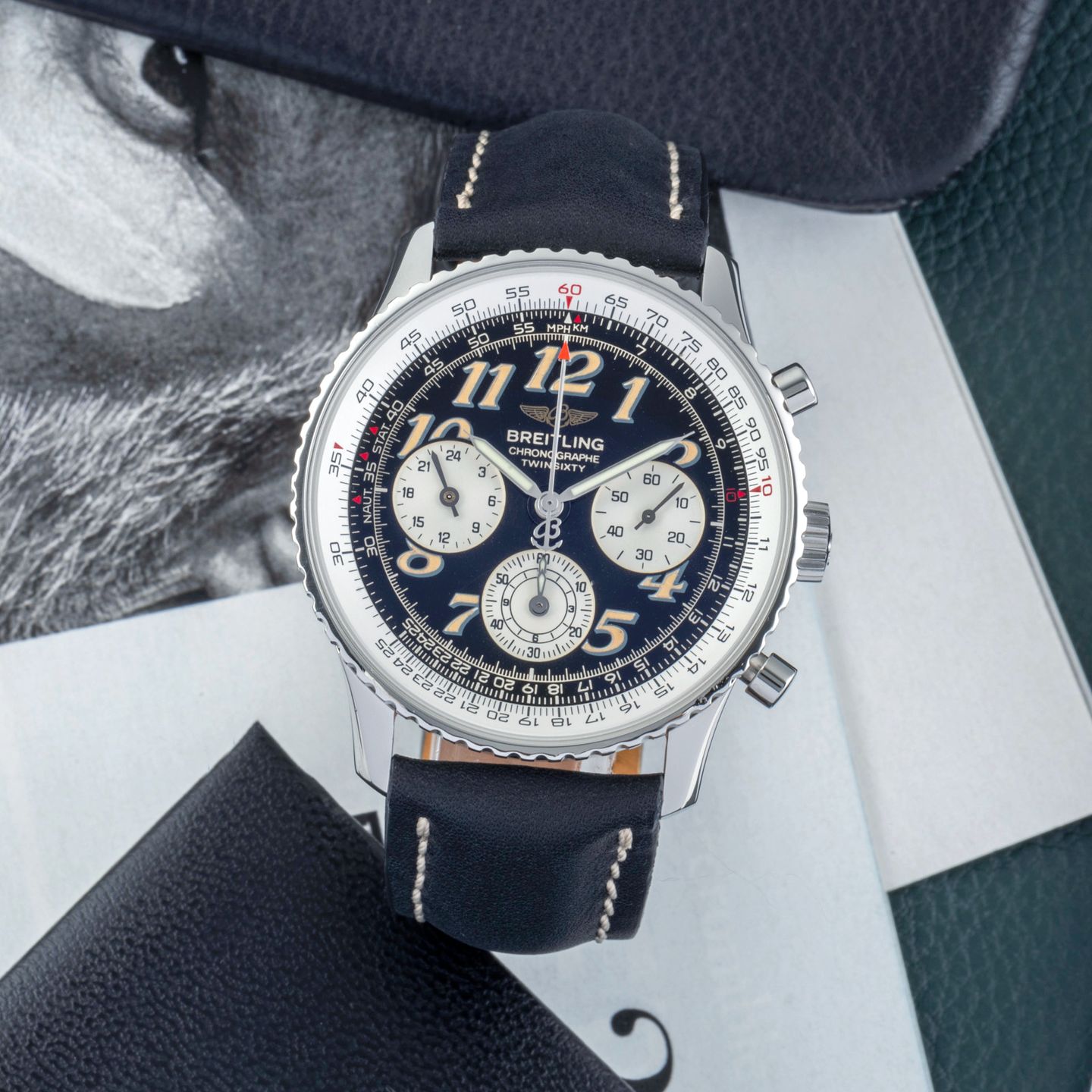 Breitling Navitimer A39022.1 (1999) - Zwart wijzerplaat 42mm Staal (1/8)