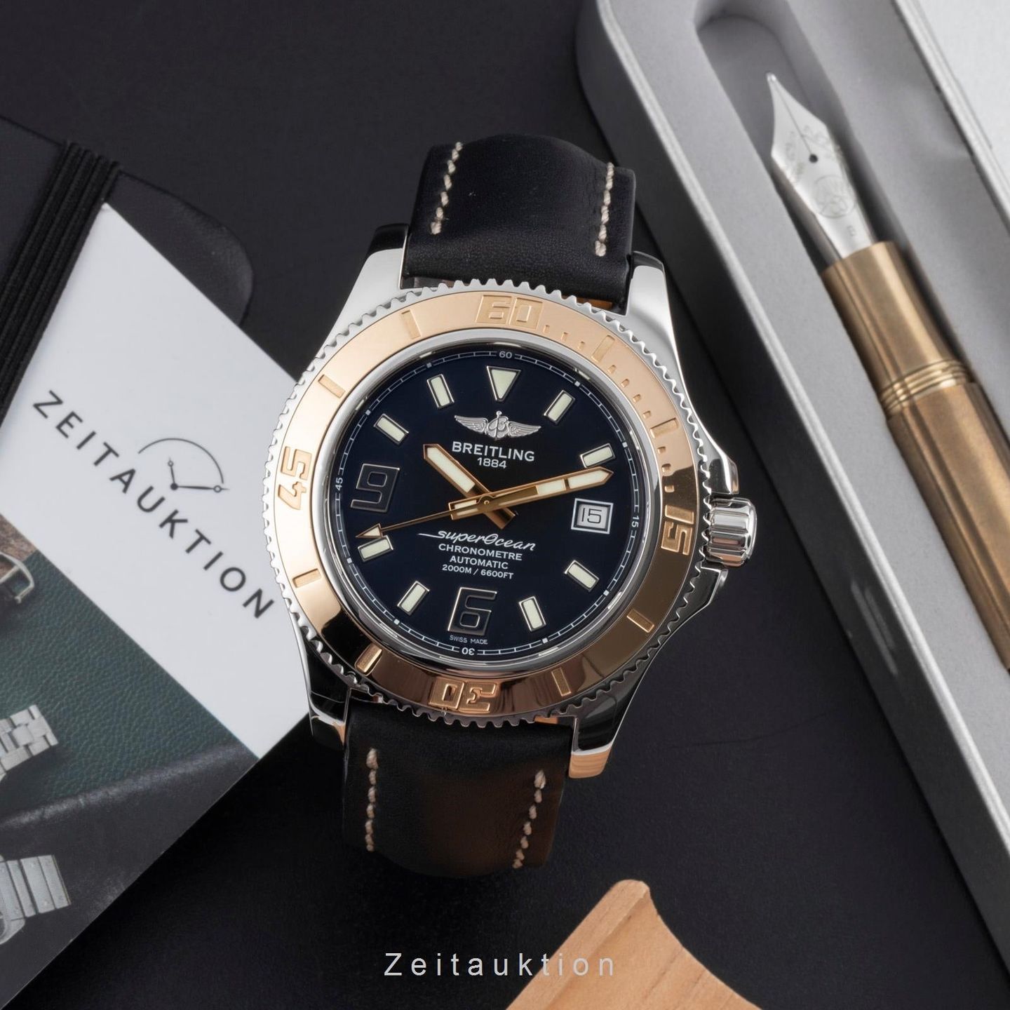 Breitling Superocean 44 C1739112/BA77 (Onbekend (willekeurig serienummer)) - Zwart wijzerplaat 44mm Goud/Staal (3/8)