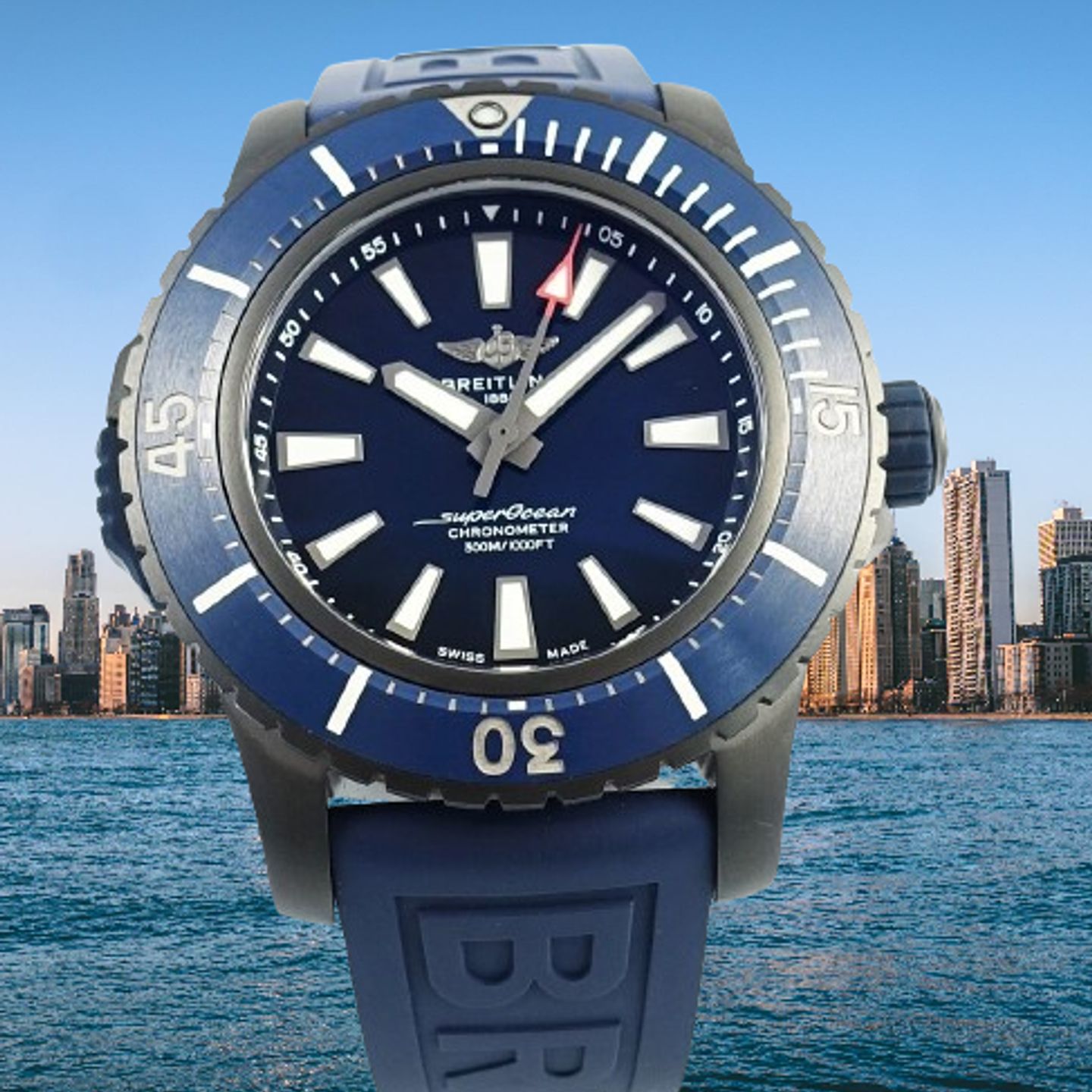 Breitling Superocean V17369161C1S1 (2024) - Blauw wijzerplaat 48mm Titanium (1/8)