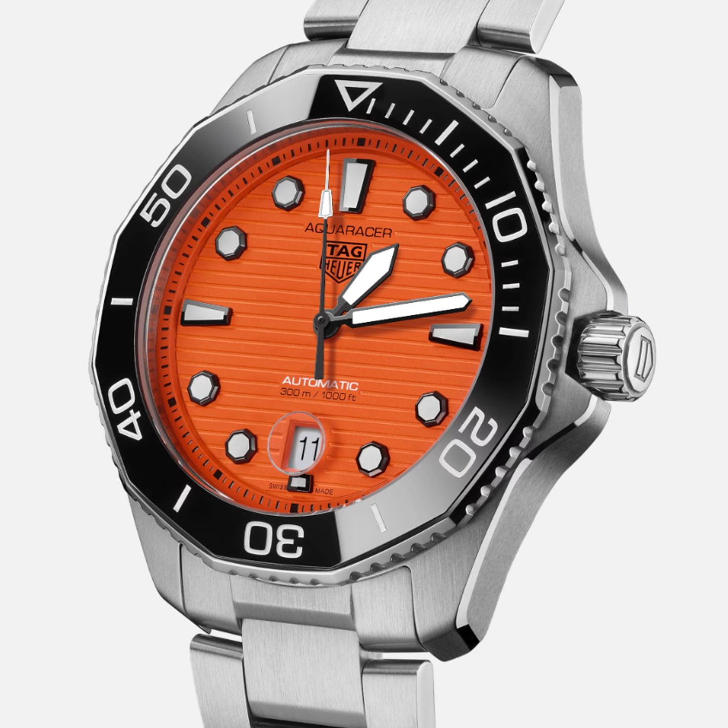 TAG Heuer Aquaracer 300M WBP201F.BA0632 (2024) - Oranje wijzerplaat 43mm Staal (1/1)