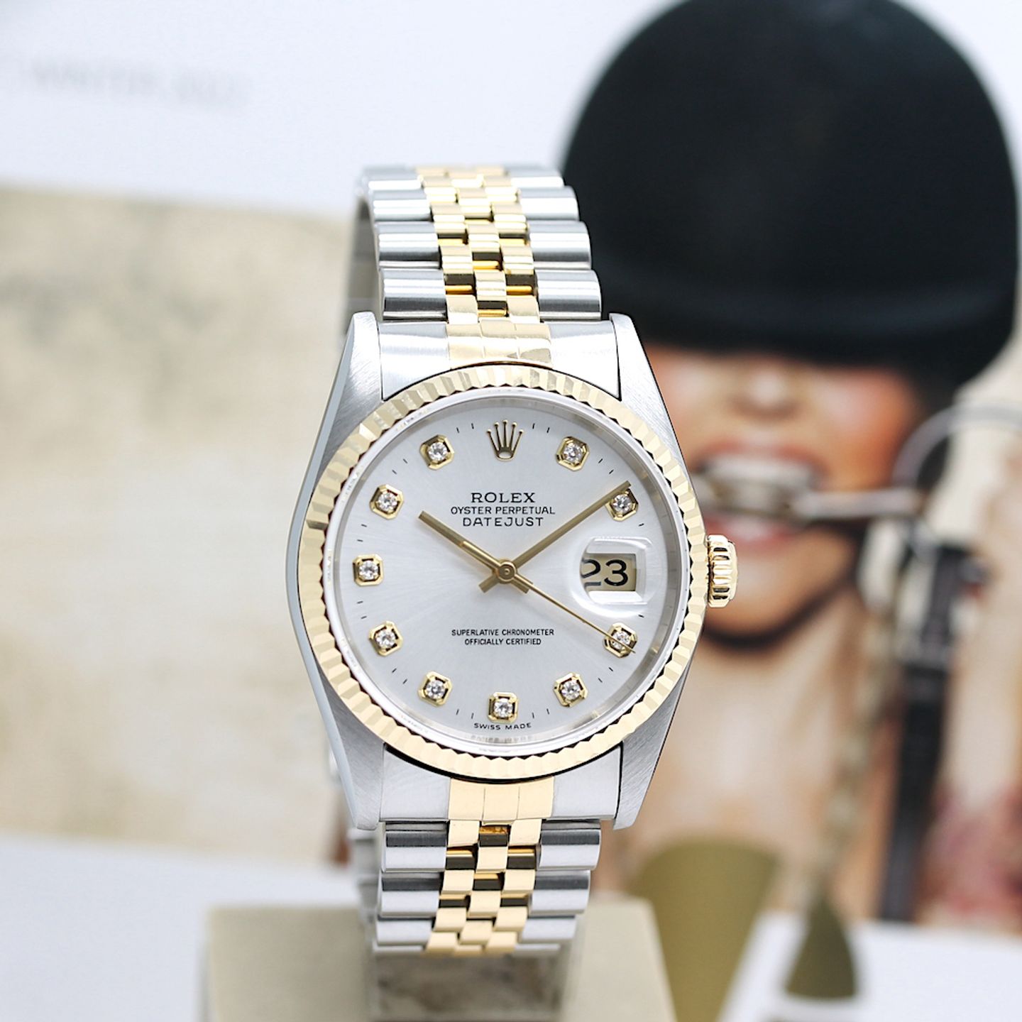 Rolex Datejust 36 16233 (1998) - Silver dial 36 mm Gold/Steel case (6/8)