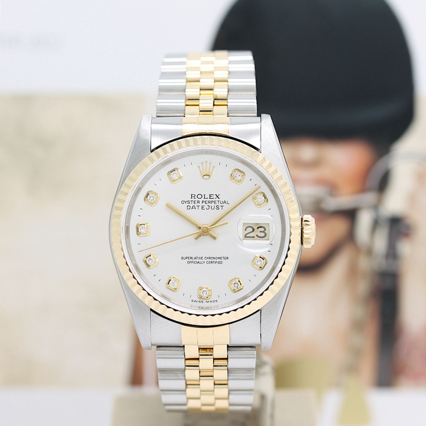 Rolex Datejust 36 16233 (1998) - Silver dial 36 mm Gold/Steel case (3/8)