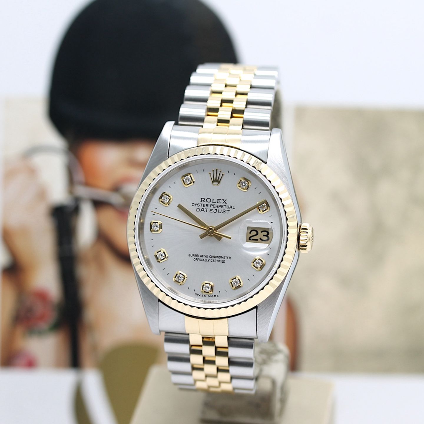 Rolex Datejust 36 16233 (1998) - Silver dial 36 mm Gold/Steel case (8/8)