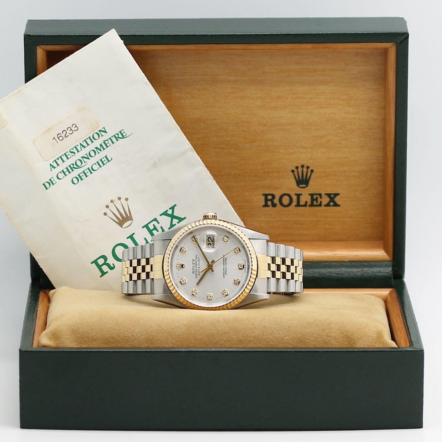 Rolex Datejust 36 16233 (1998) - Silver dial 36 mm Gold/Steel case (5/8)