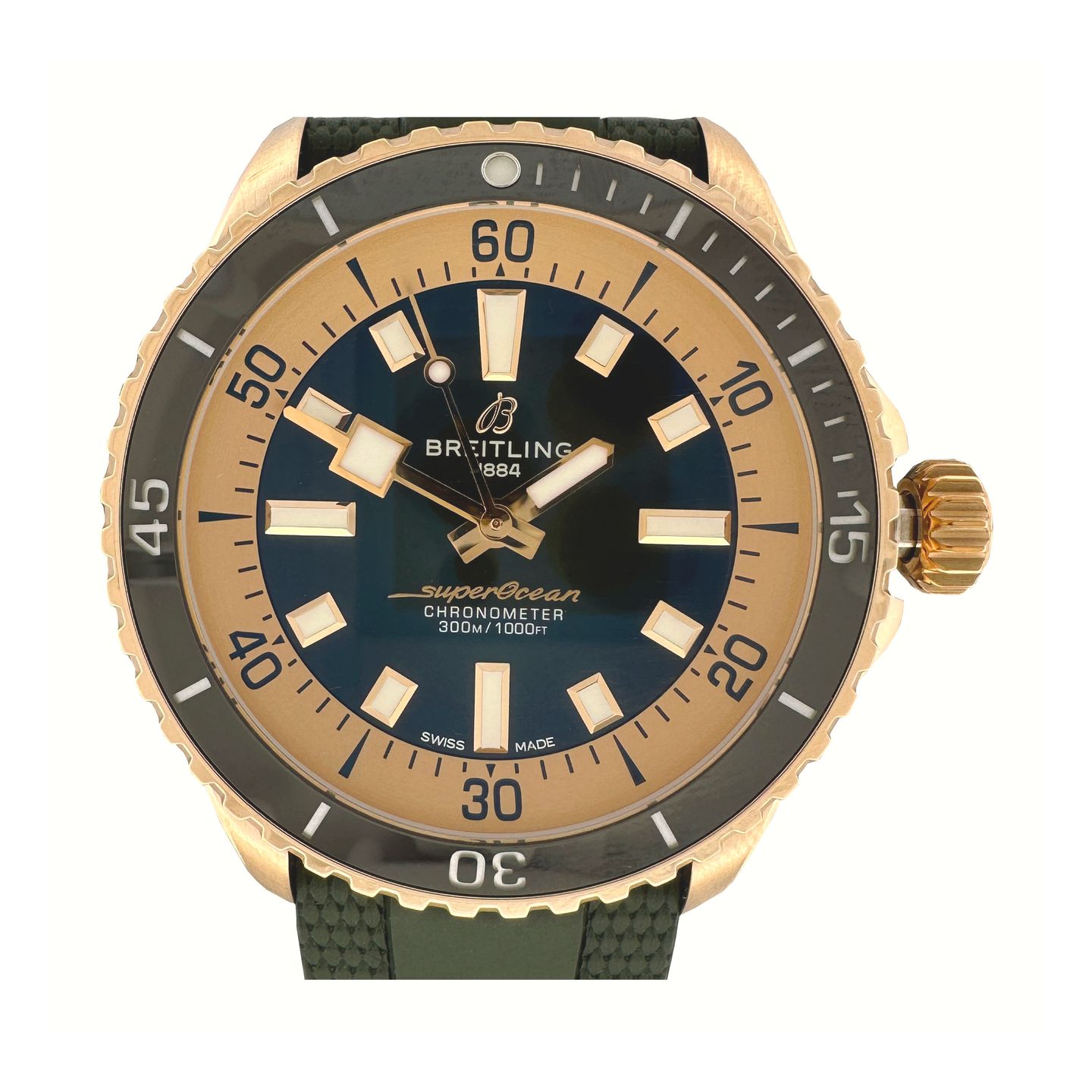 Breitling Superocean 42 N17375201L1S1 (2024) - Green dial 42 mm Bronze case (1/6)