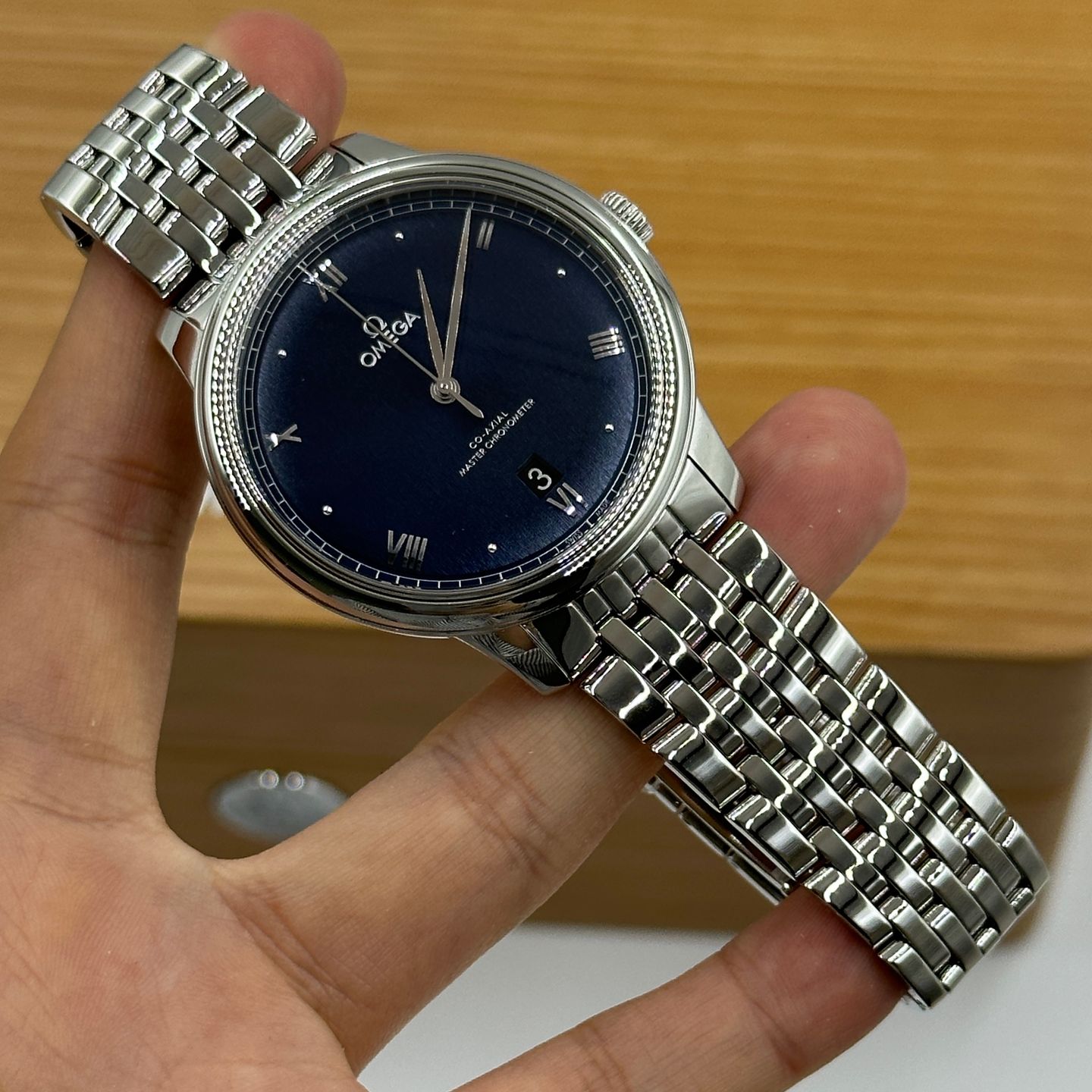 Omega De Ville Prestige 434.10.40.20.03.001 (2024) - Blauw wijzerplaat 40mm Staal (7/8)