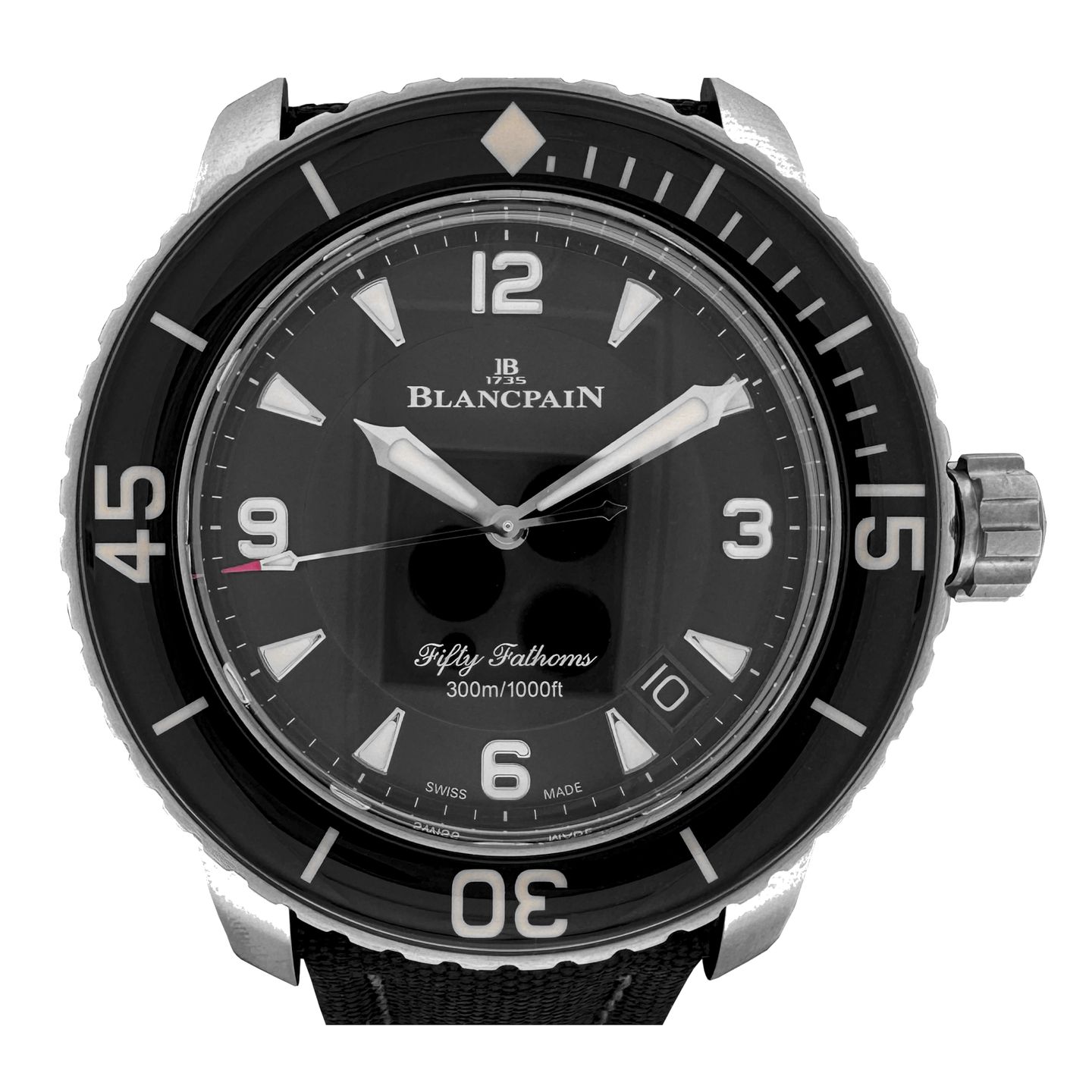 Blancpain Fifty Fathoms 5015-12B30-B52A (2024) - Black dial 45 mm Titanium case (1/8)