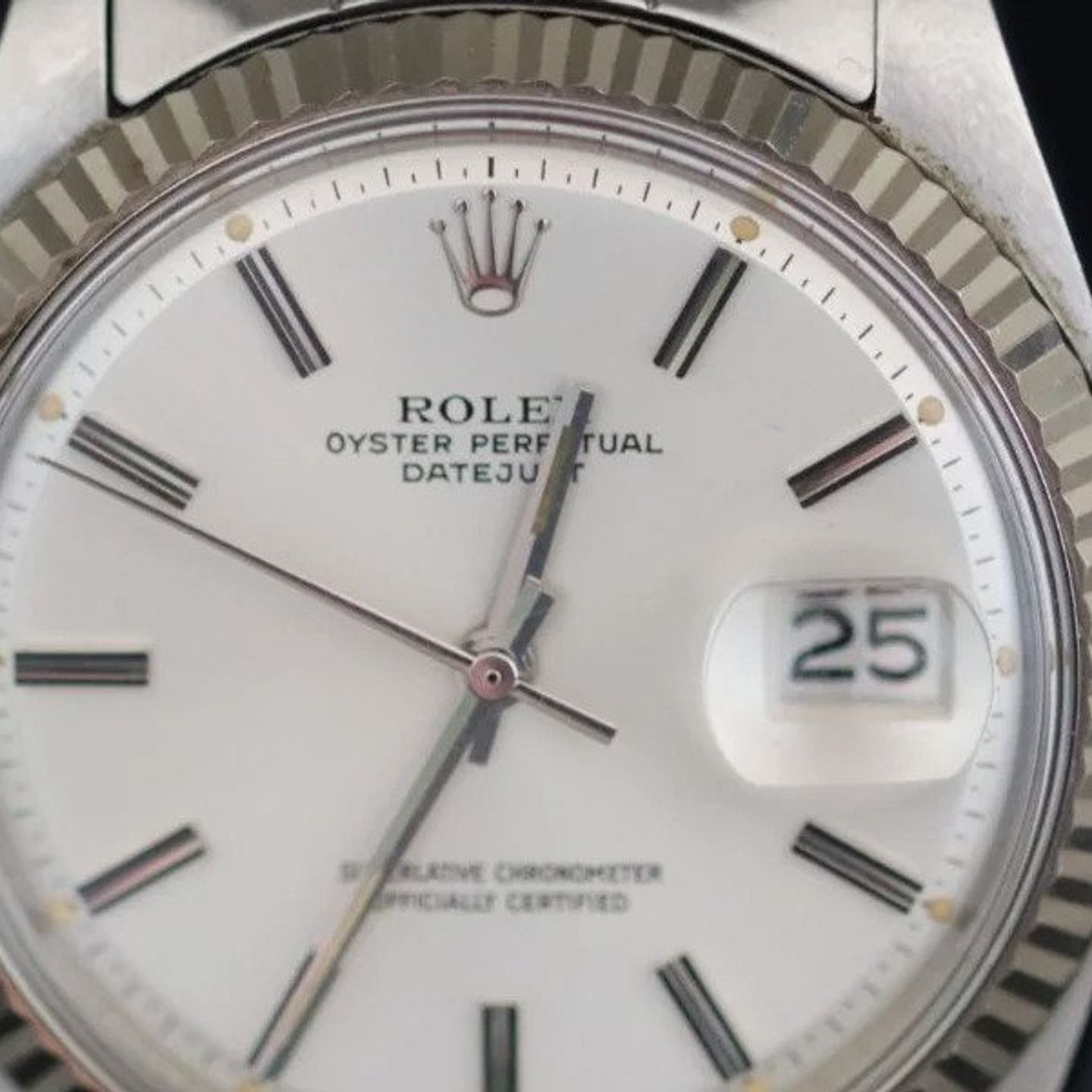 Rolex Datejust 1601 (1973) - Zilver wijzerplaat 36mm Staal (1/3)