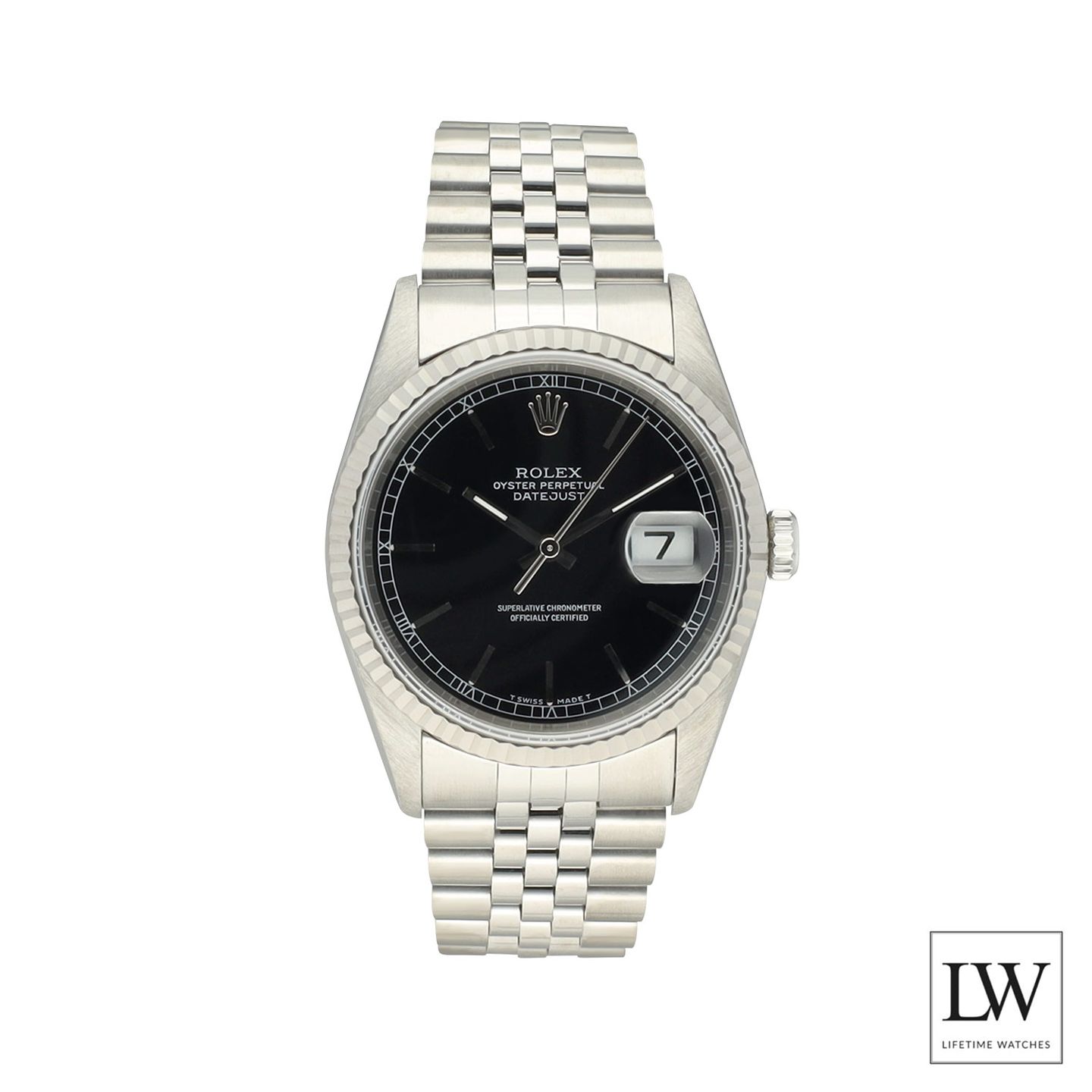 Rolex Datejust 36 16234 (1995) - Black dial 36 mm Steel case (3/8)
