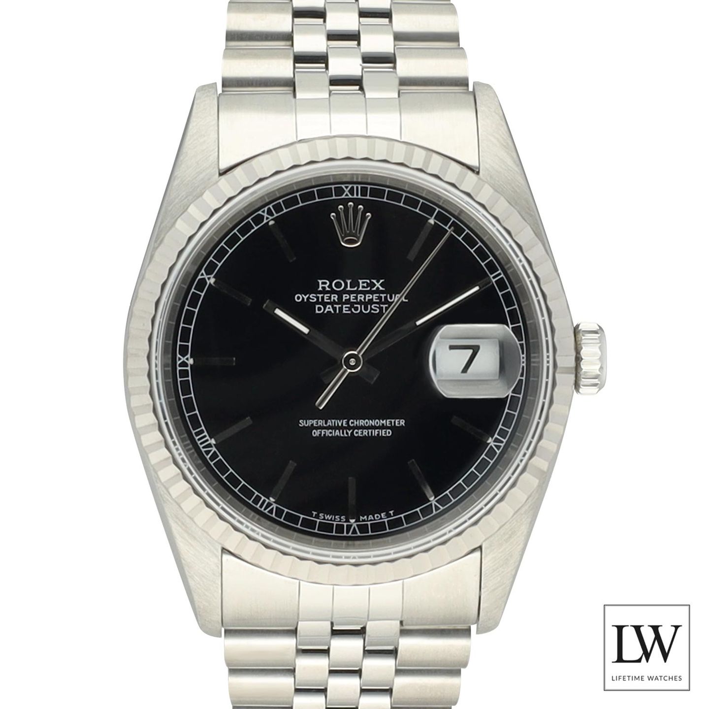 Rolex Datejust 36 16234 (1995) - Black dial 36 mm Steel case (2/8)