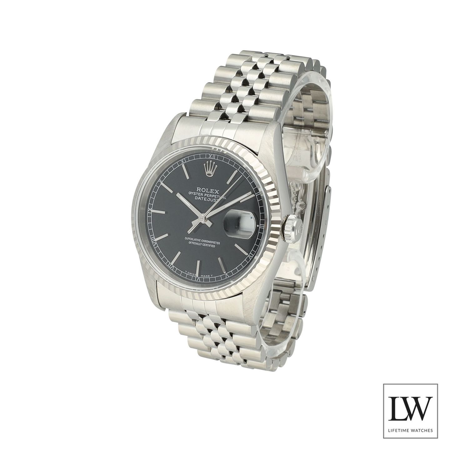 Rolex Datejust 36 16234 (1995) - Black dial 36 mm Steel case (5/8)