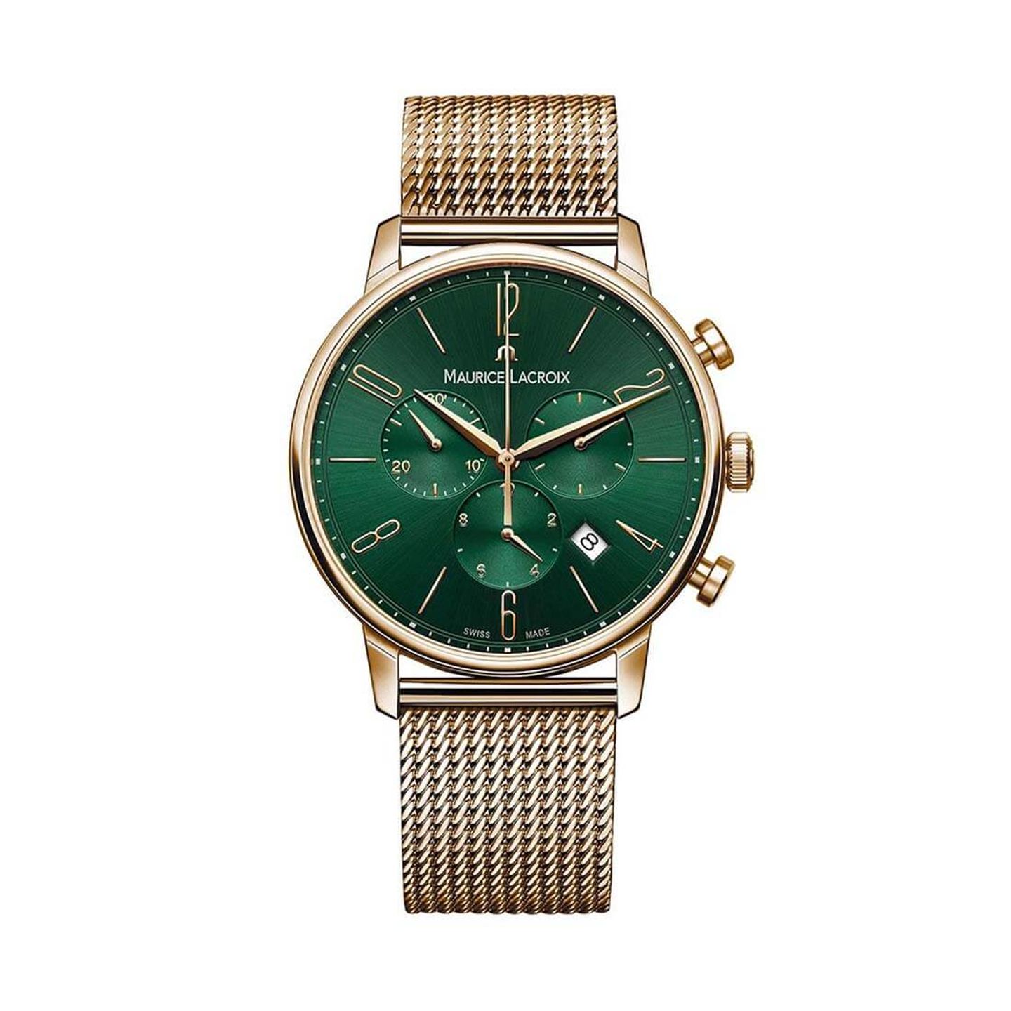 Maurice Lacroix Eliros EL1098-PVP06-620-1 (2023) - Groen wijzerplaat 40mm Goud/Staal (3/3)