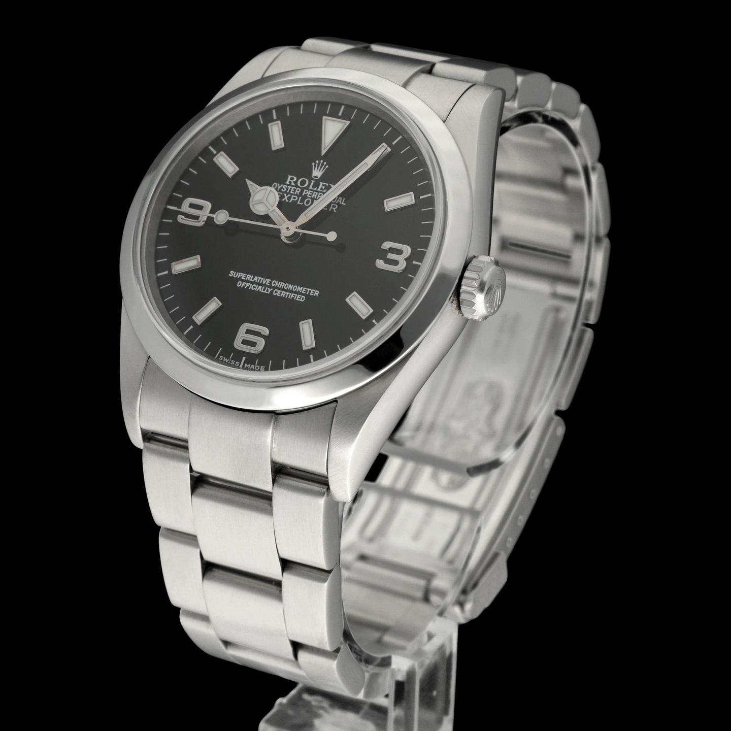 Rolex Explorer 114270 (2001) - Zwart wijzerplaat 36mm Staal (2/8)