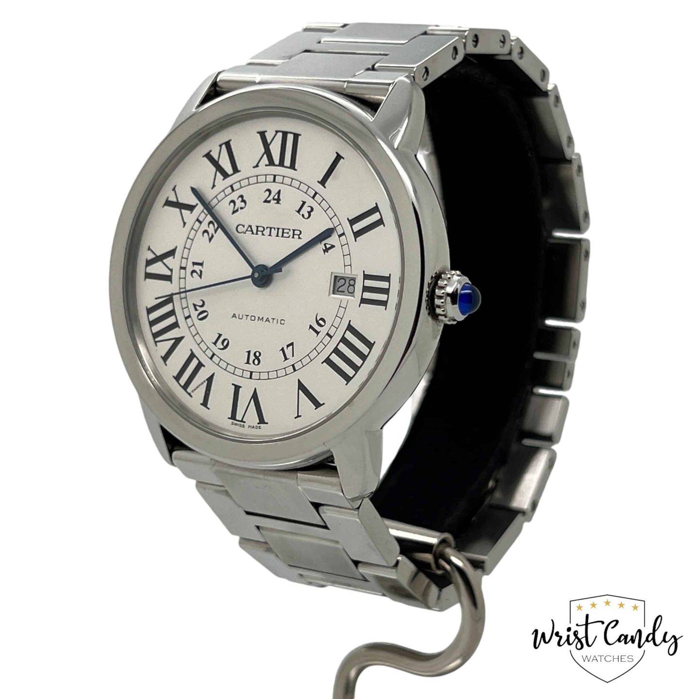 Cartier Ronde Solo de Cartier W6701011 (Onbekend (willekeurig serienummer)) - Zilver wijzerplaat 42mm Staal (2/8)