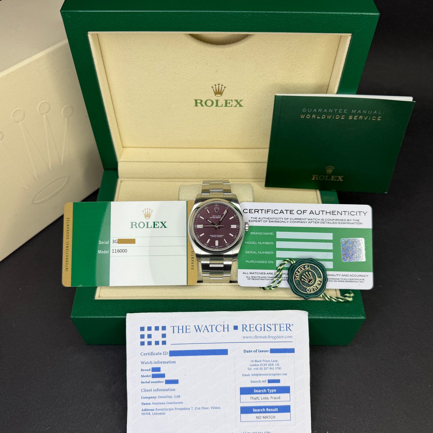 Rolex Oyster Perpetual 36 116000 (2017) - Red dial 36 mm Steel case (3/8)