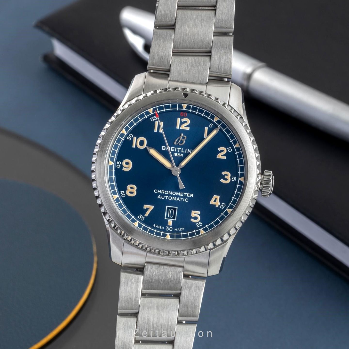 Breitling Aviator 8 A17315101C1A1 (Unknown (random serial)) - Blue dial 41 mm Steel case (1/8)