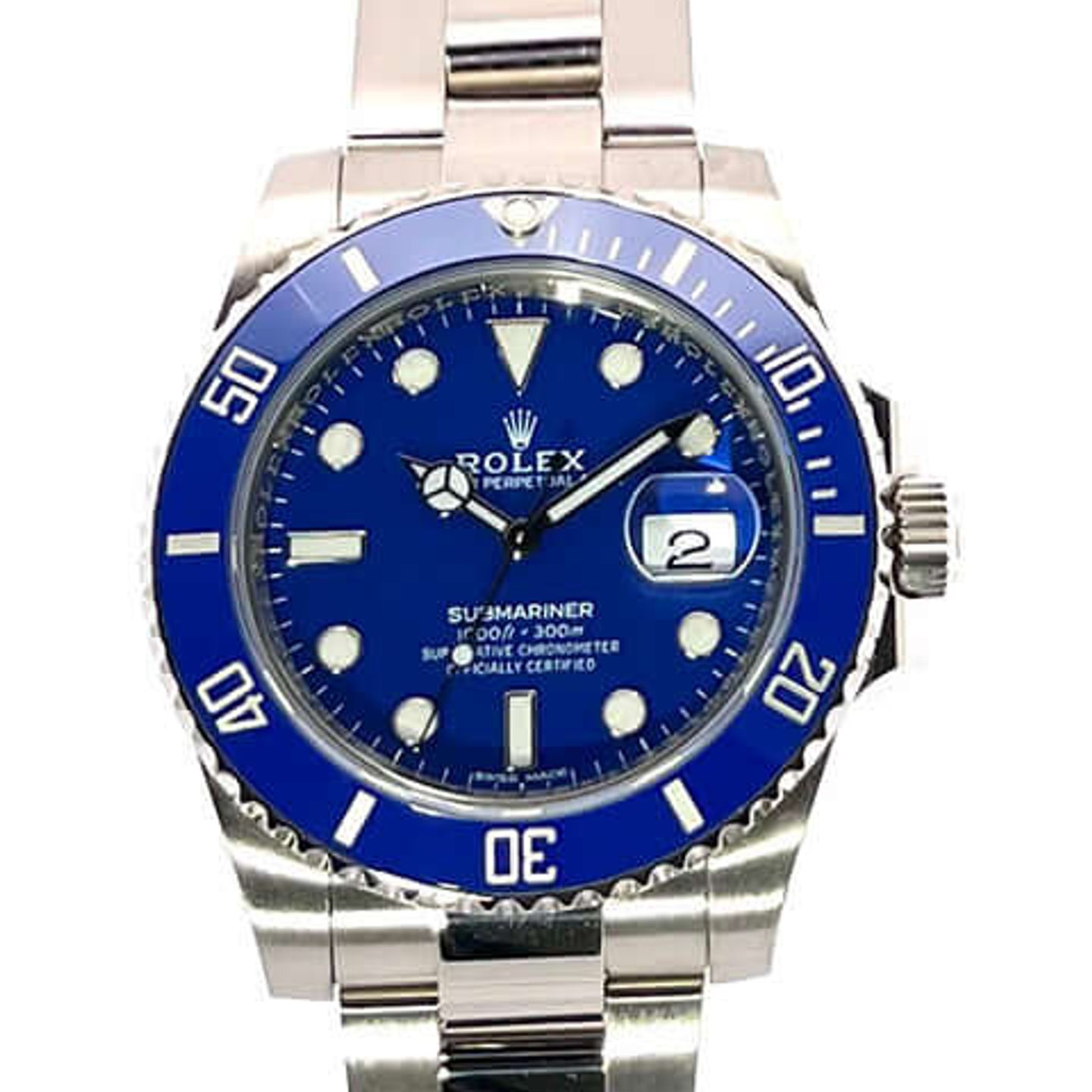 Rolex Submariner Date 116619LB (2009) - Blauw wijzerplaat 40mm Witgoud (1/8)