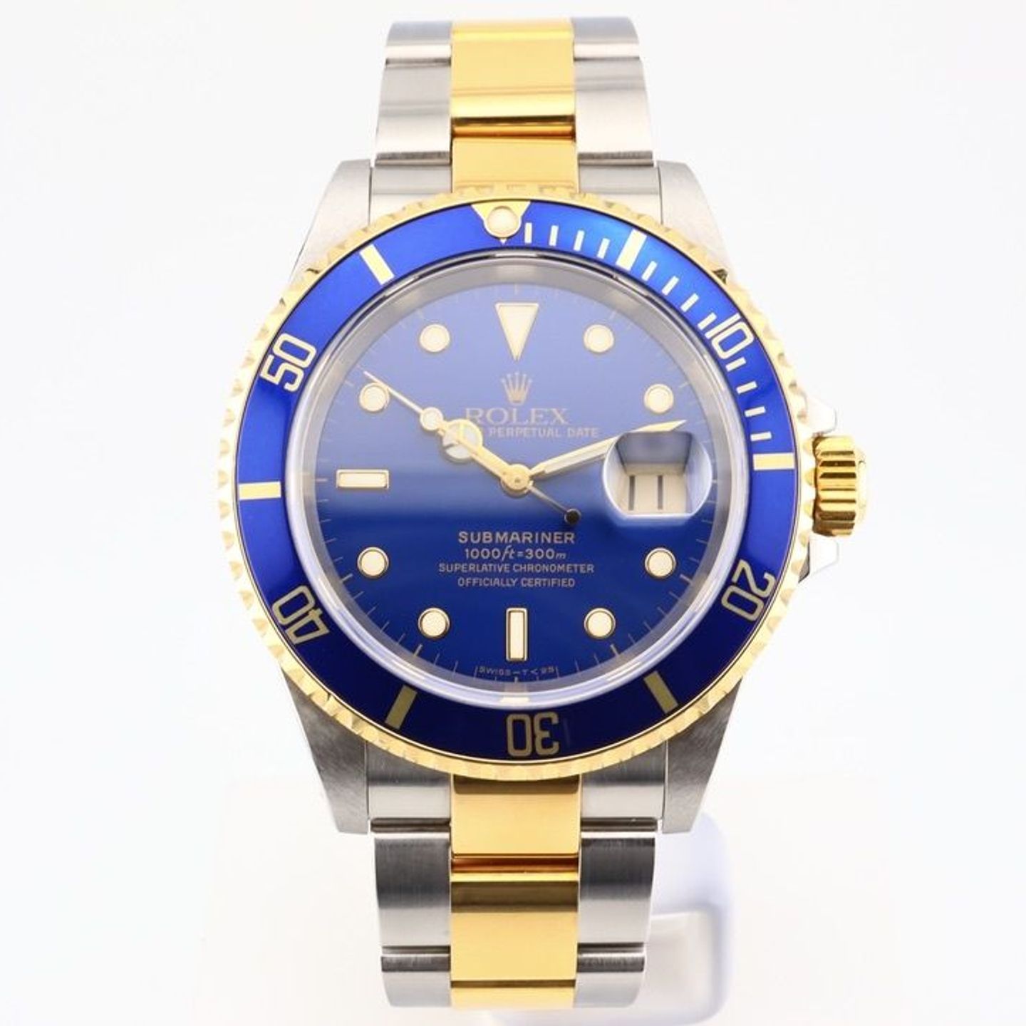 Rolex Submariner Date 16613 (2000) - Blauw wijzerplaat 40mm Goud/Staal (1/1)