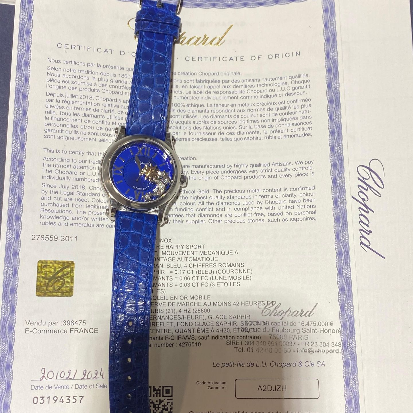 Chopard Happy Sport 278559-3011 (2024) - Blue dial 36 mm Steel case (1/1)