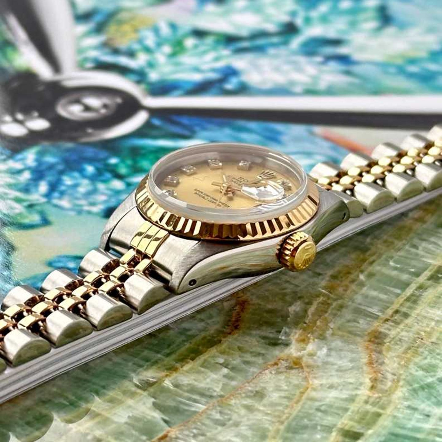 Rolex Lady-Datejust 69173G (1988) - Goud wijzerplaat 26mm Goud/Staal (7/8)