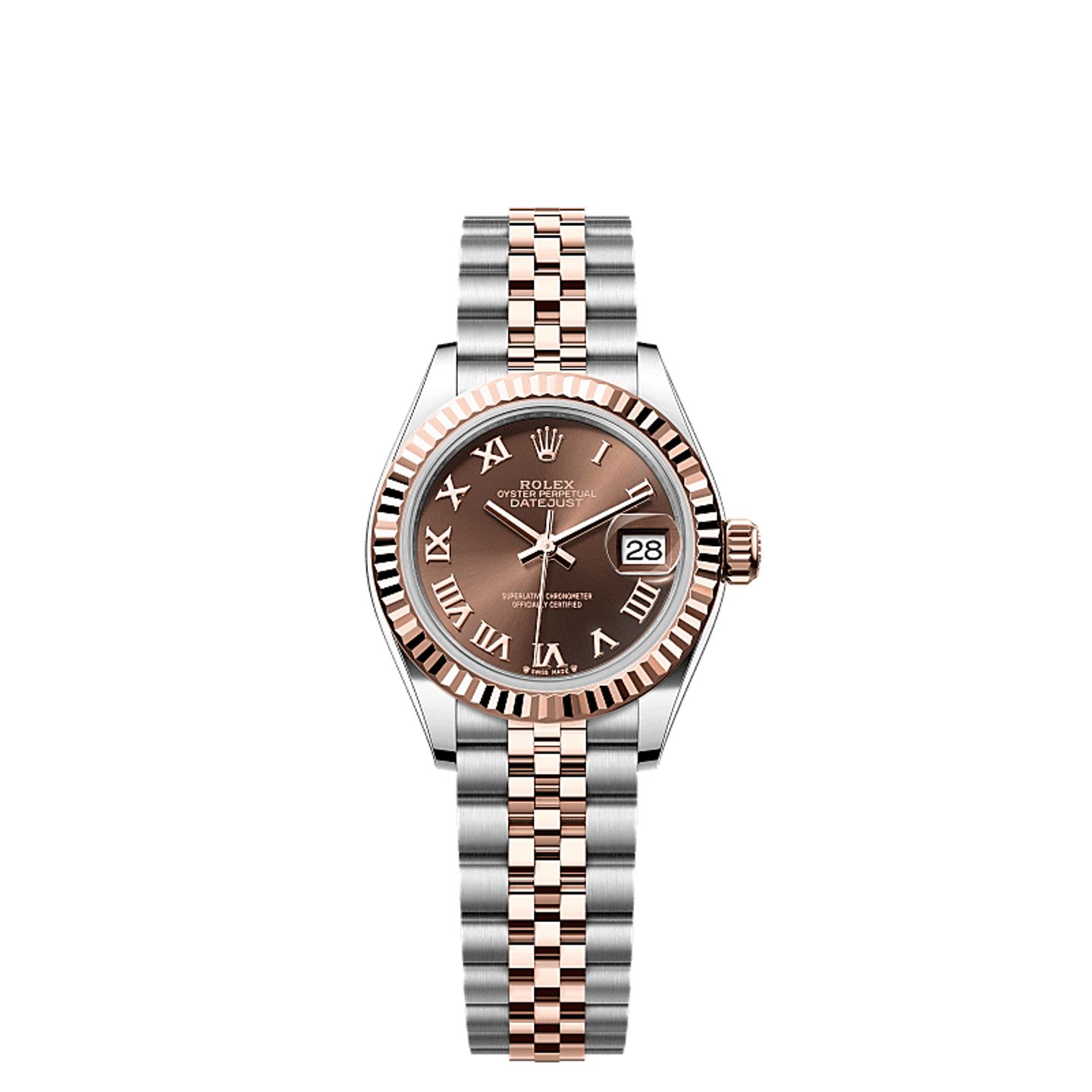 Rolex Lady-Datejust 279171 (2025) - Bruin wijzerplaat 28mm Staal (1/1)
