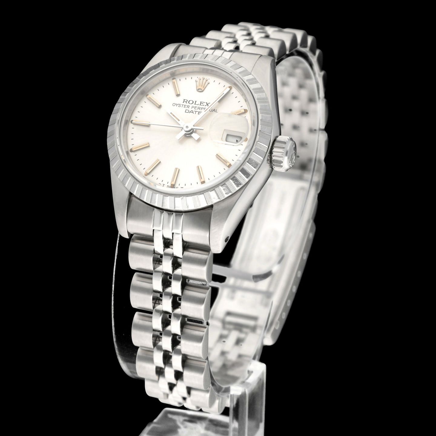Rolex Oyster Perpetual Lady Date 69240 (1984) - Zilver wijzerplaat 26mm Staal (2/8)