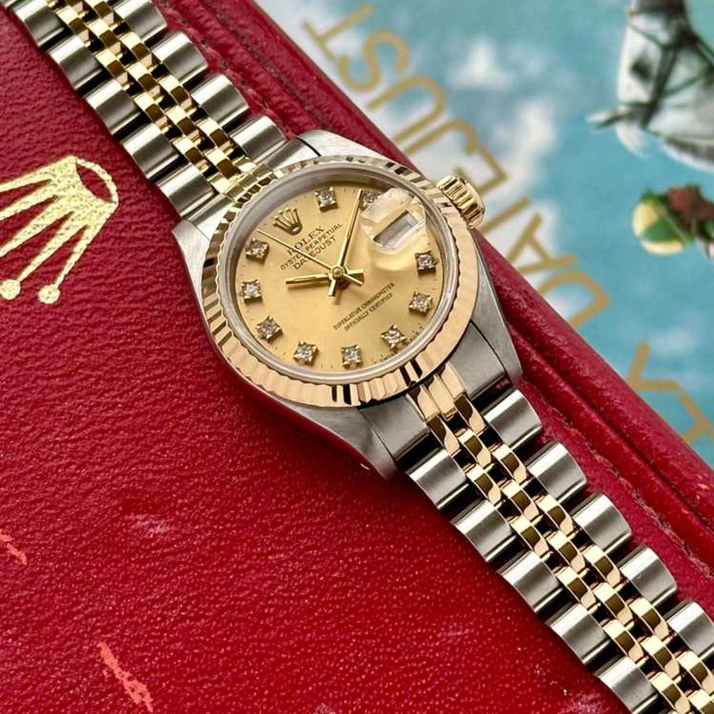 Rolex Lady-Datejust 69173G (1989) - Goud wijzerplaat 26mm Goud/Staal (5/8)