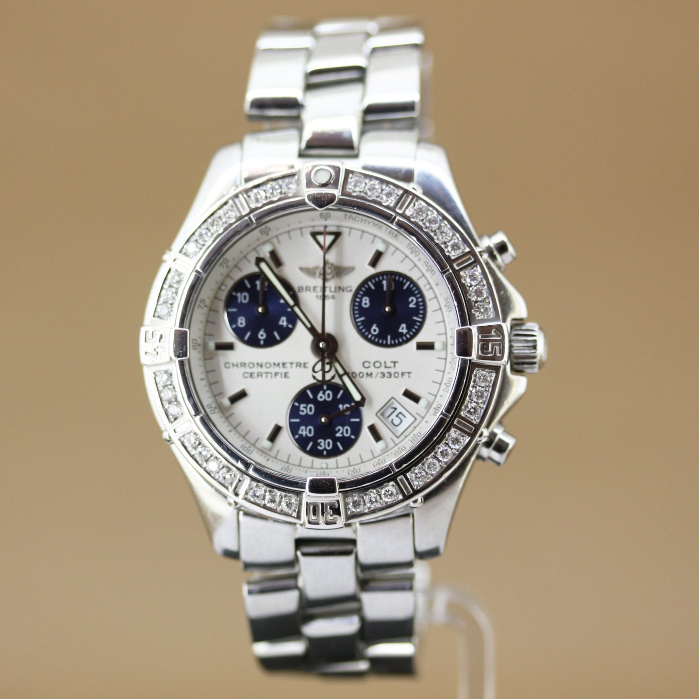 Breitling Colt Chronograph A73350 (2003) - Zilver wijzerplaat 38mm Staal (3/8)