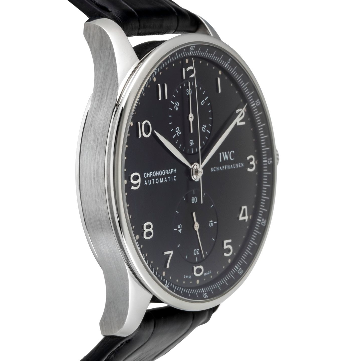 IWC Portuguese Chronograph IW371447 (Unknown (random serial)) - Black dial 41 mm Steel case (7/8)