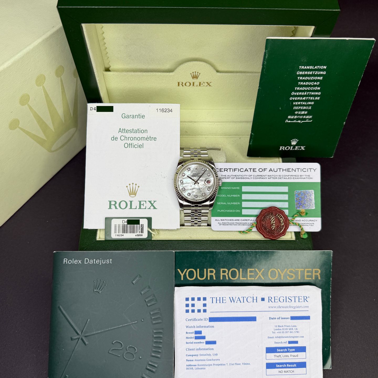 Rolex Datejust 36 116234 (2006) - Pearl dial 36 mm Steel case (3/8)